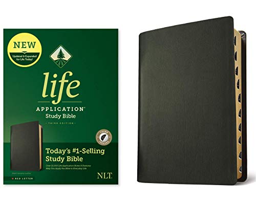NLT Life Application Study Bible, Third Edition (Red Letter, Genuine Leather, Black, Indexed)