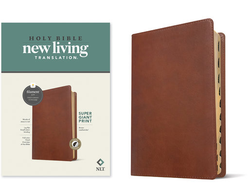 NLT Super Giant Print Bible, Filament Enabled Edition (Red Letter, LeatherLike, Brown, Indexed)