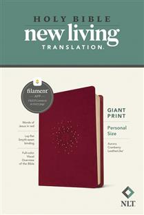 NLT Personal Size Giant Print Bible, Filament Enabled Edition (Red Letter, LeatherLike, Aurora Cranberry)
