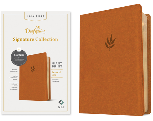 NLT Personal Size Giant Print Bible, Filament Enabled Edition (Red Letter, LeatherLike, Classic Tan)
