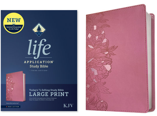 KJV Life Application Study Bible, Third Edition, Large Print (Red Letter, LeatherLike, Peony Pink)