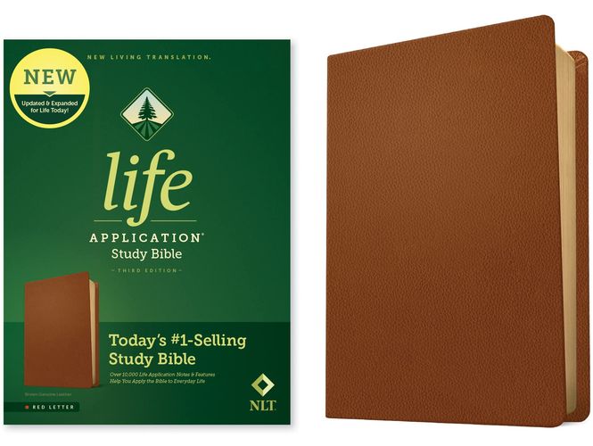 NLT Life Application Study Bible, Third Edition (Red Letter, Genuine Leather, Brown)