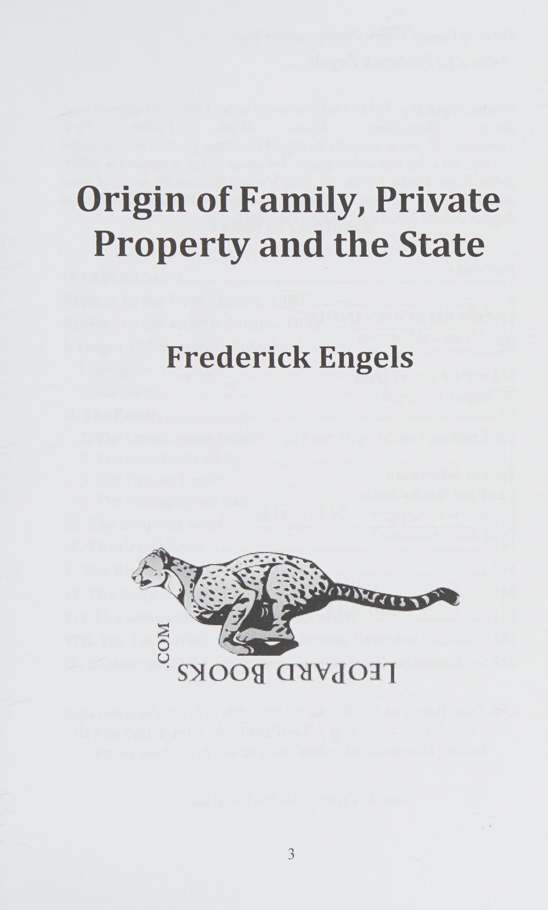 Origin of the Family, Private Property and the State