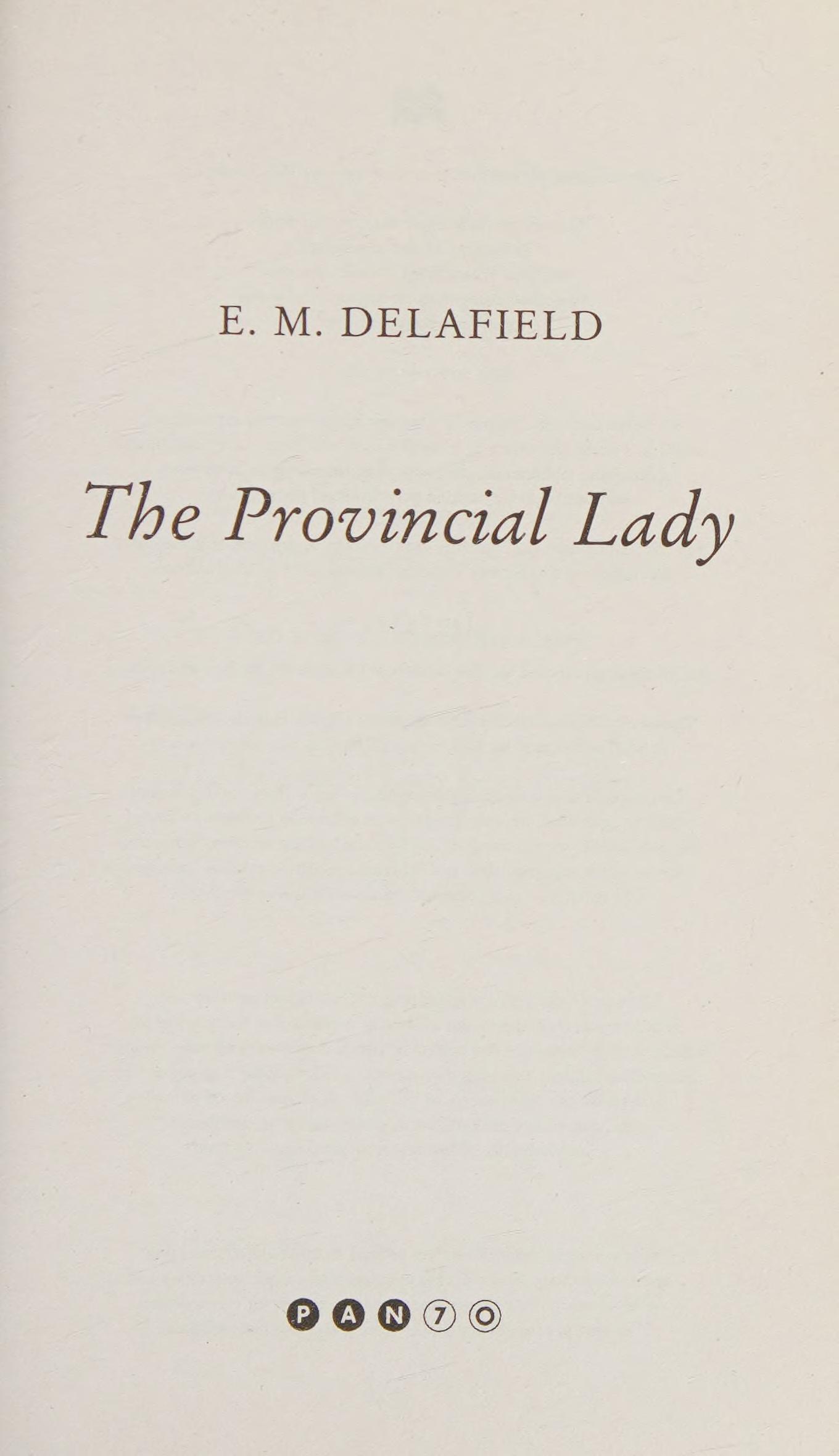The Provincial Lady