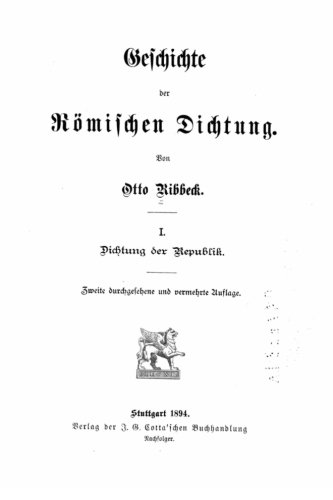Geschichte der romischen dichtung