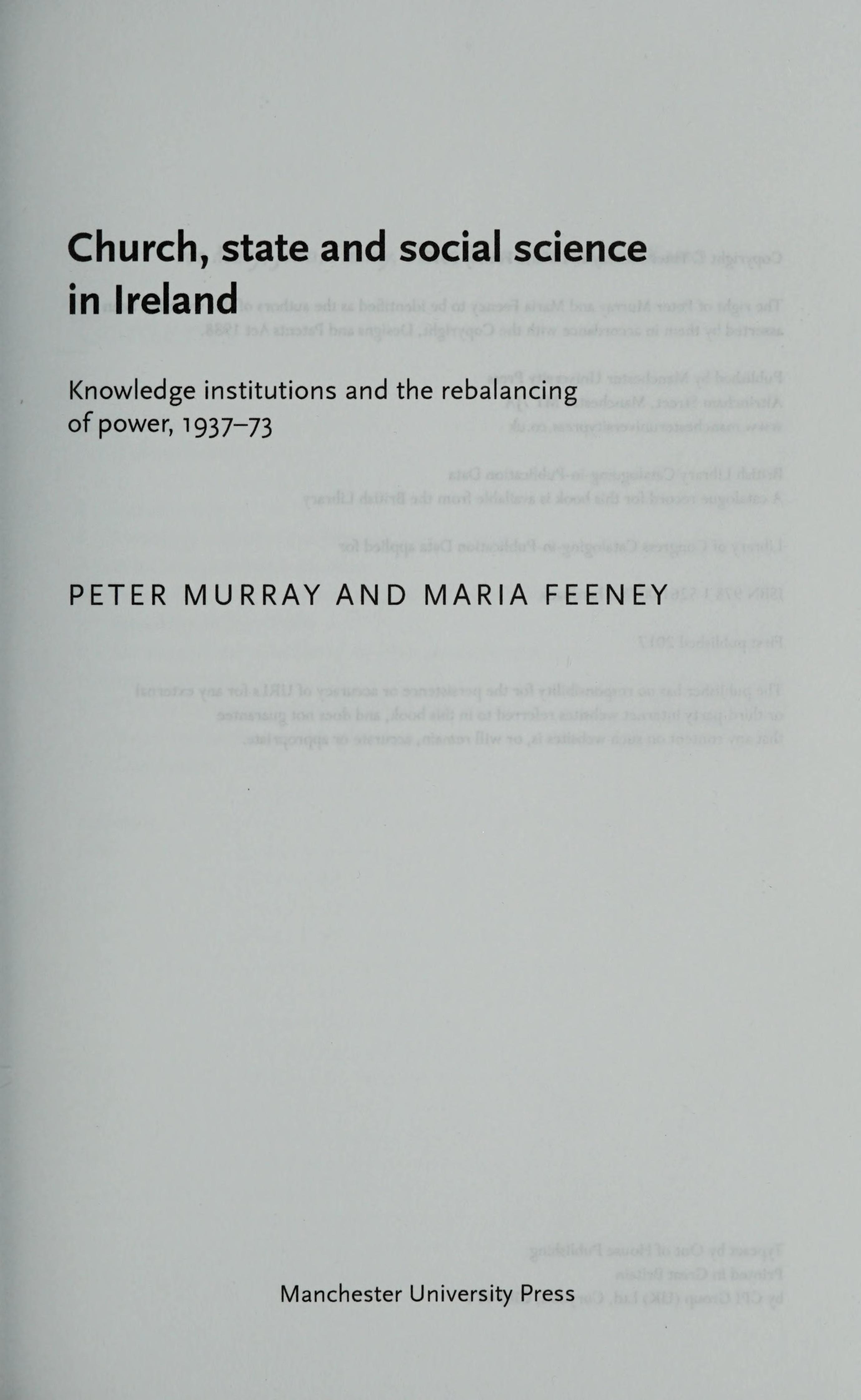 Church, State and Social Science in Ireland