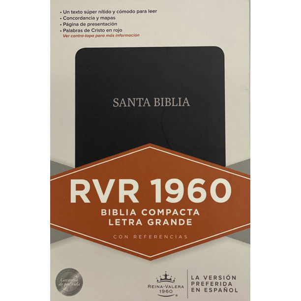 RVR 1960, Letra Grande Con Referencias Biblia Compacta (Negro, Piel Fabricada)
