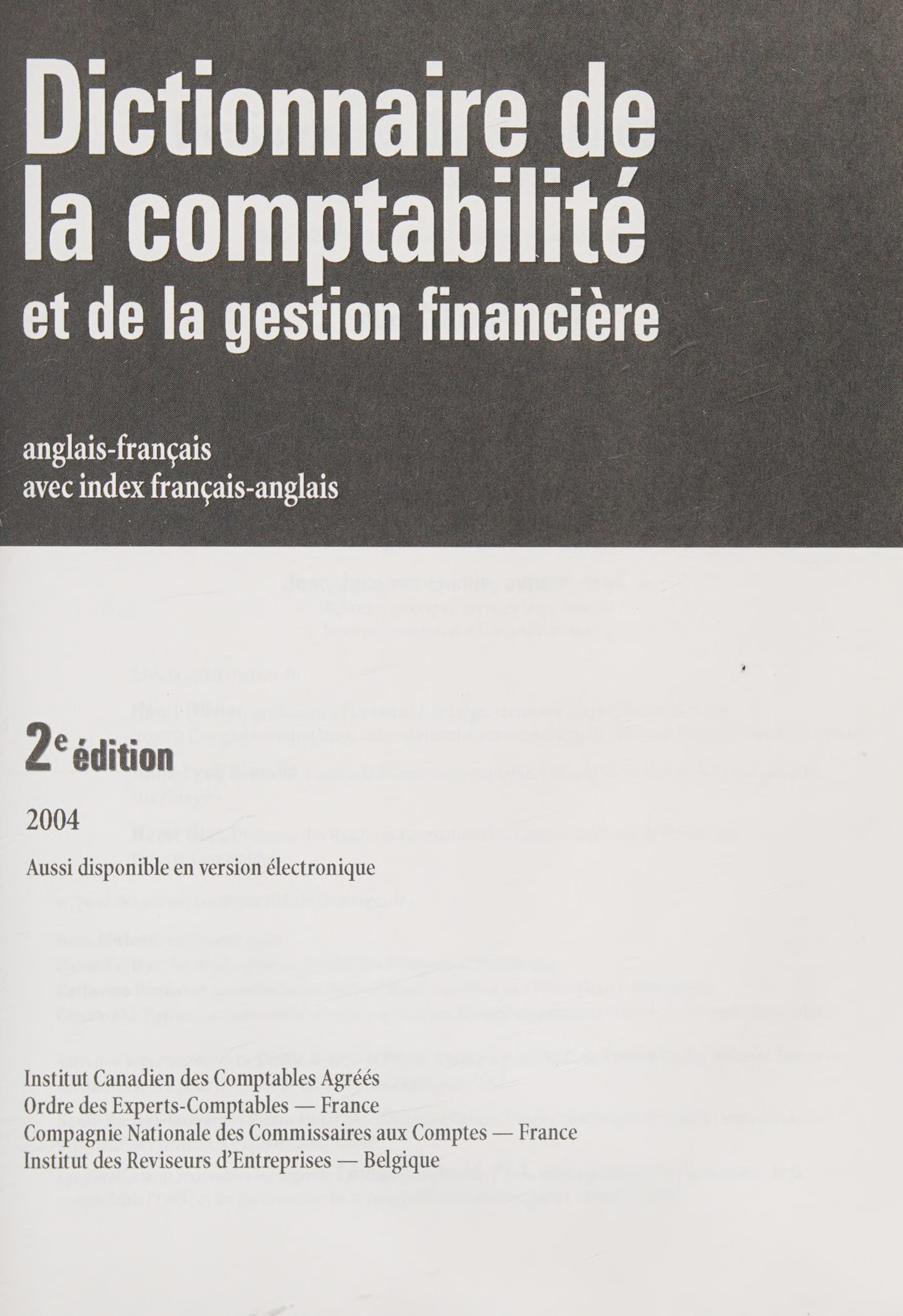 Dictionnaire De La Comptabilite