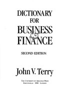Dictionary For Business And Finance