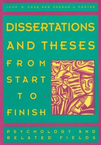 Dissertations and theses from start to finish