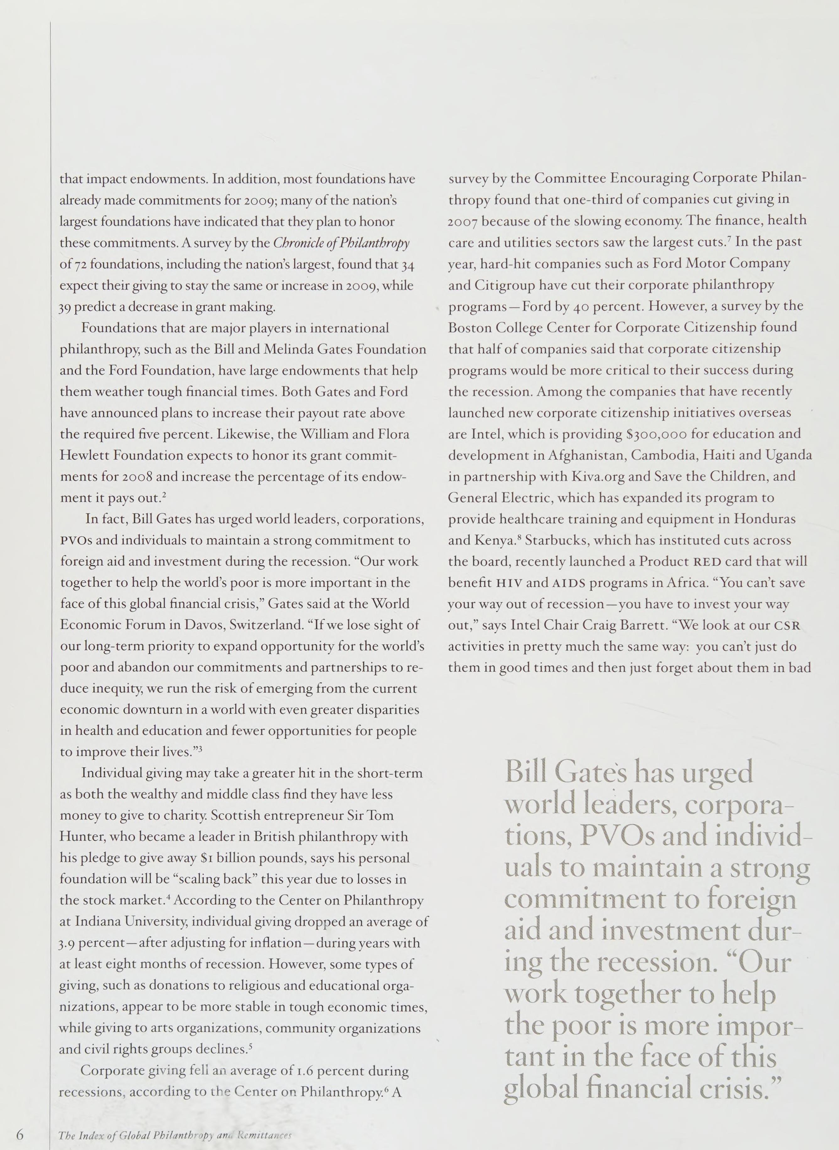 The index of global philanthropy and remittances