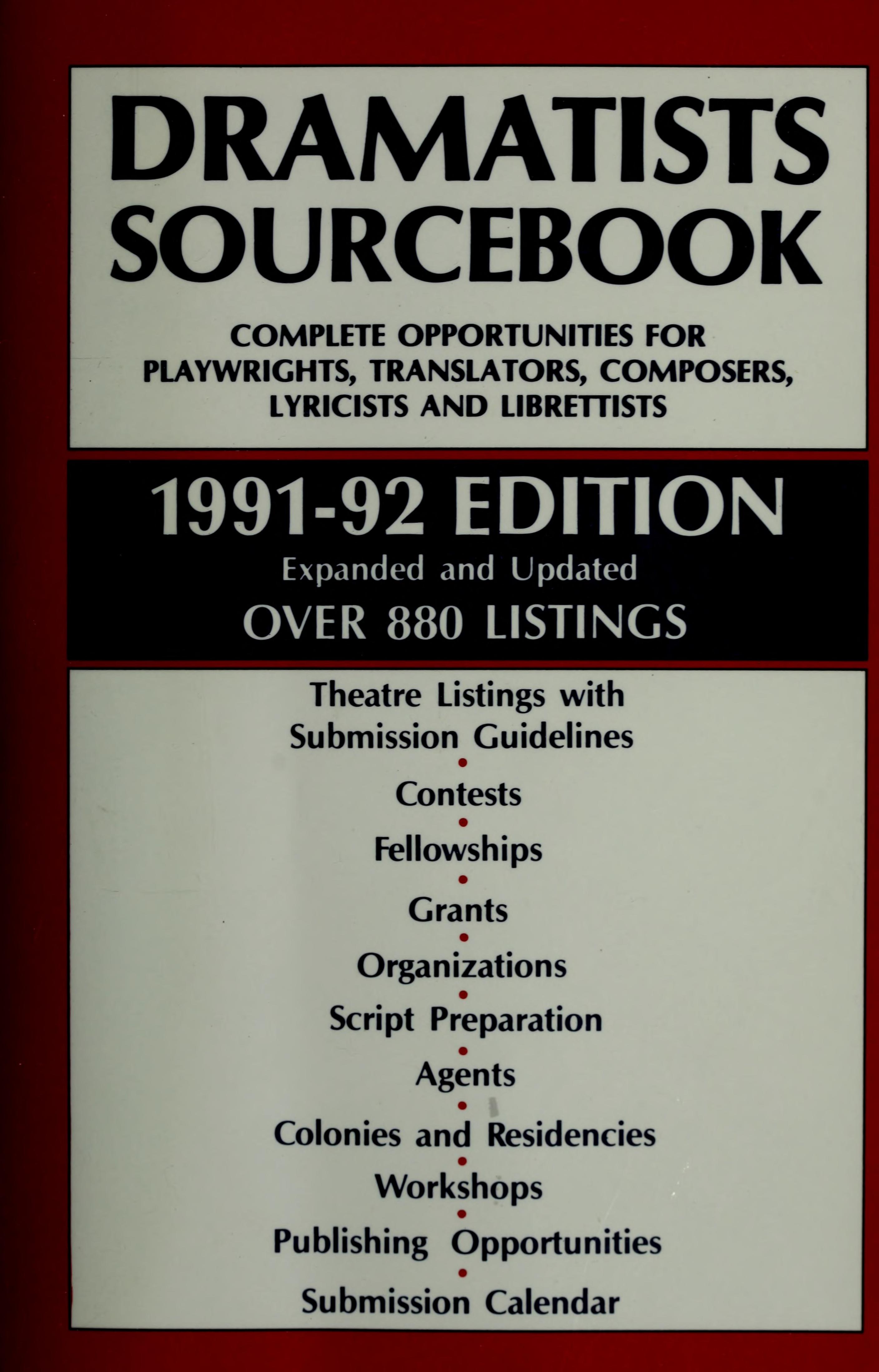 Dramatists Sourcebook 1991-92