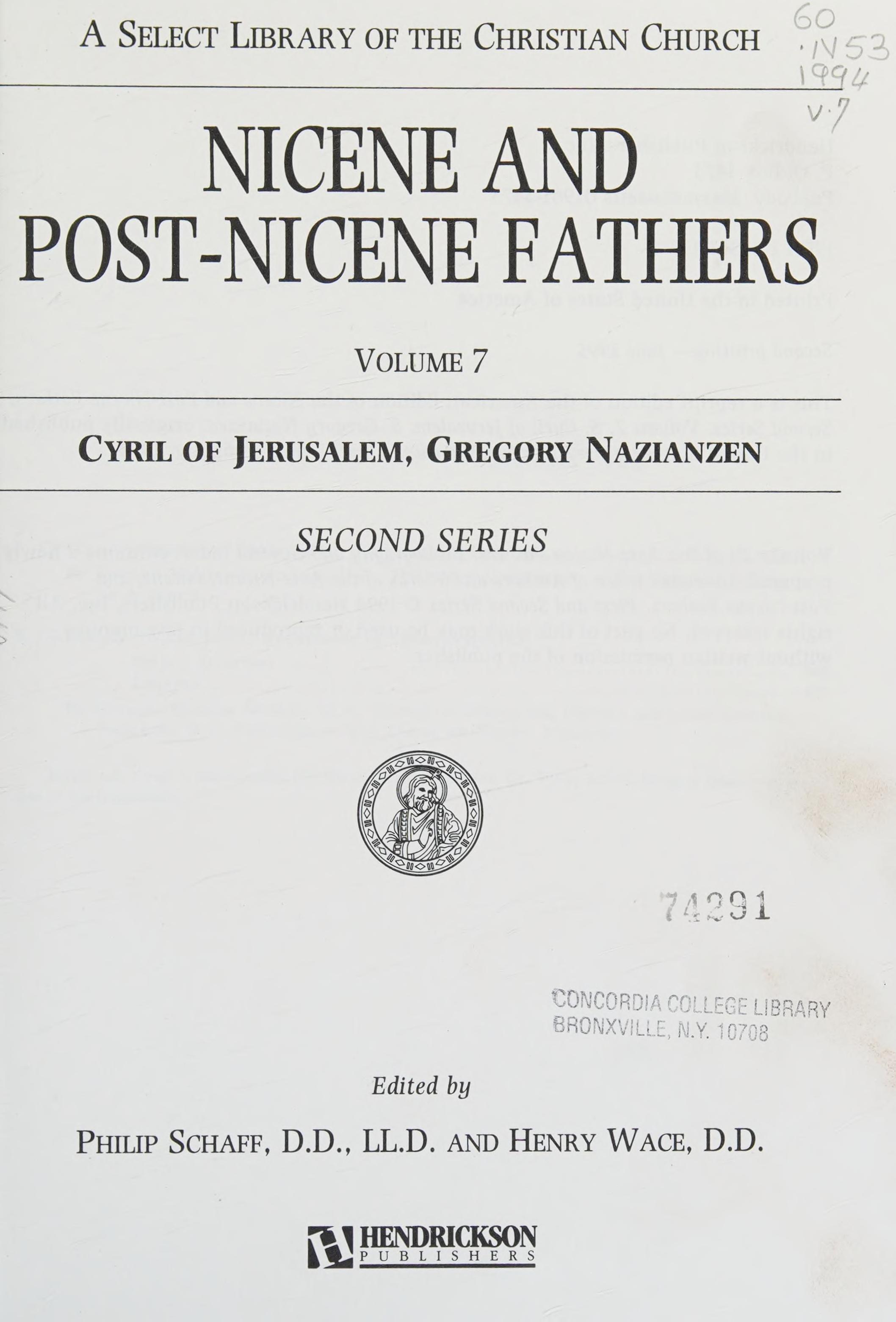 Nicene And Post-Nicene Fathers, Volume 1, Second Series