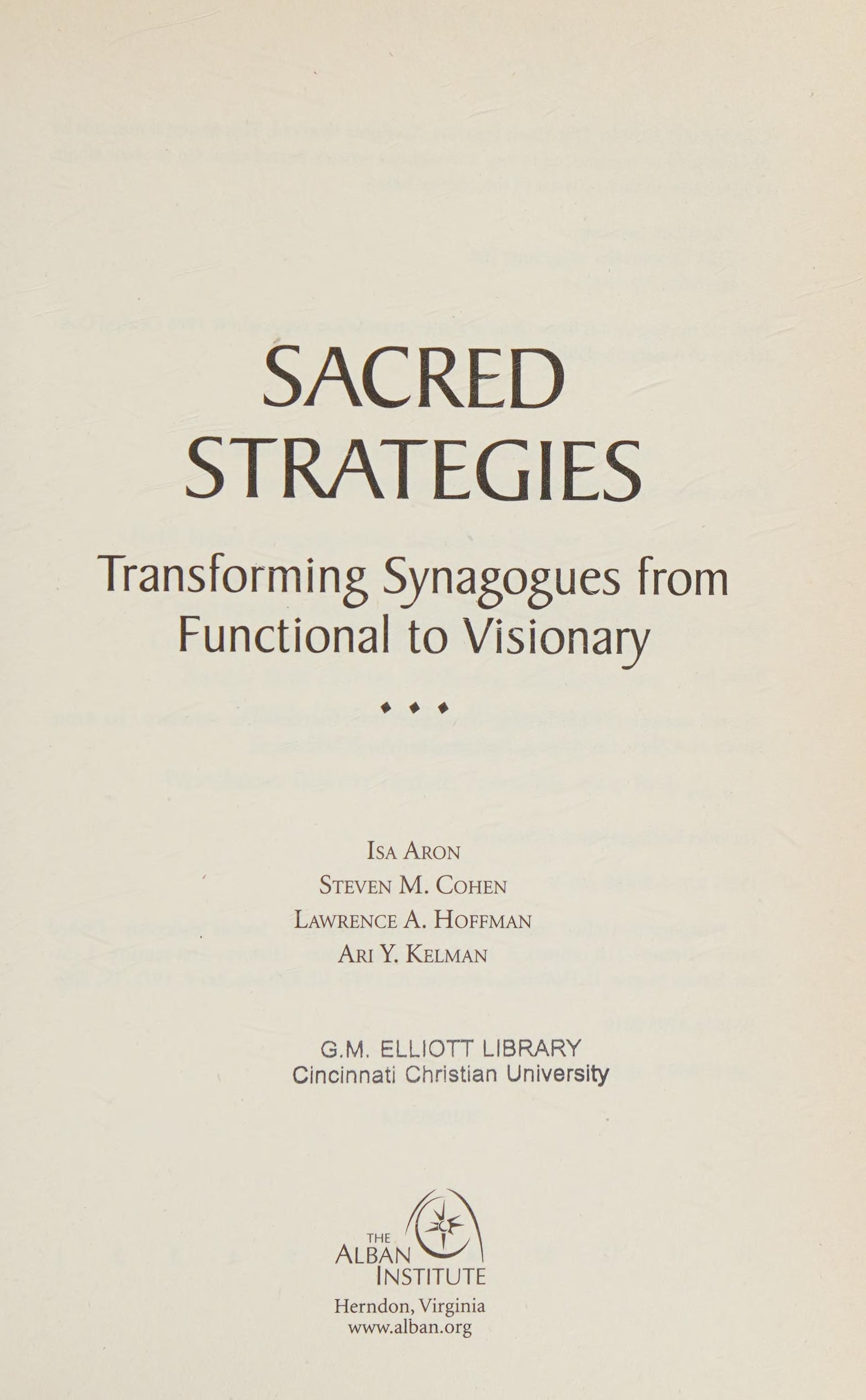 Sacred strategies