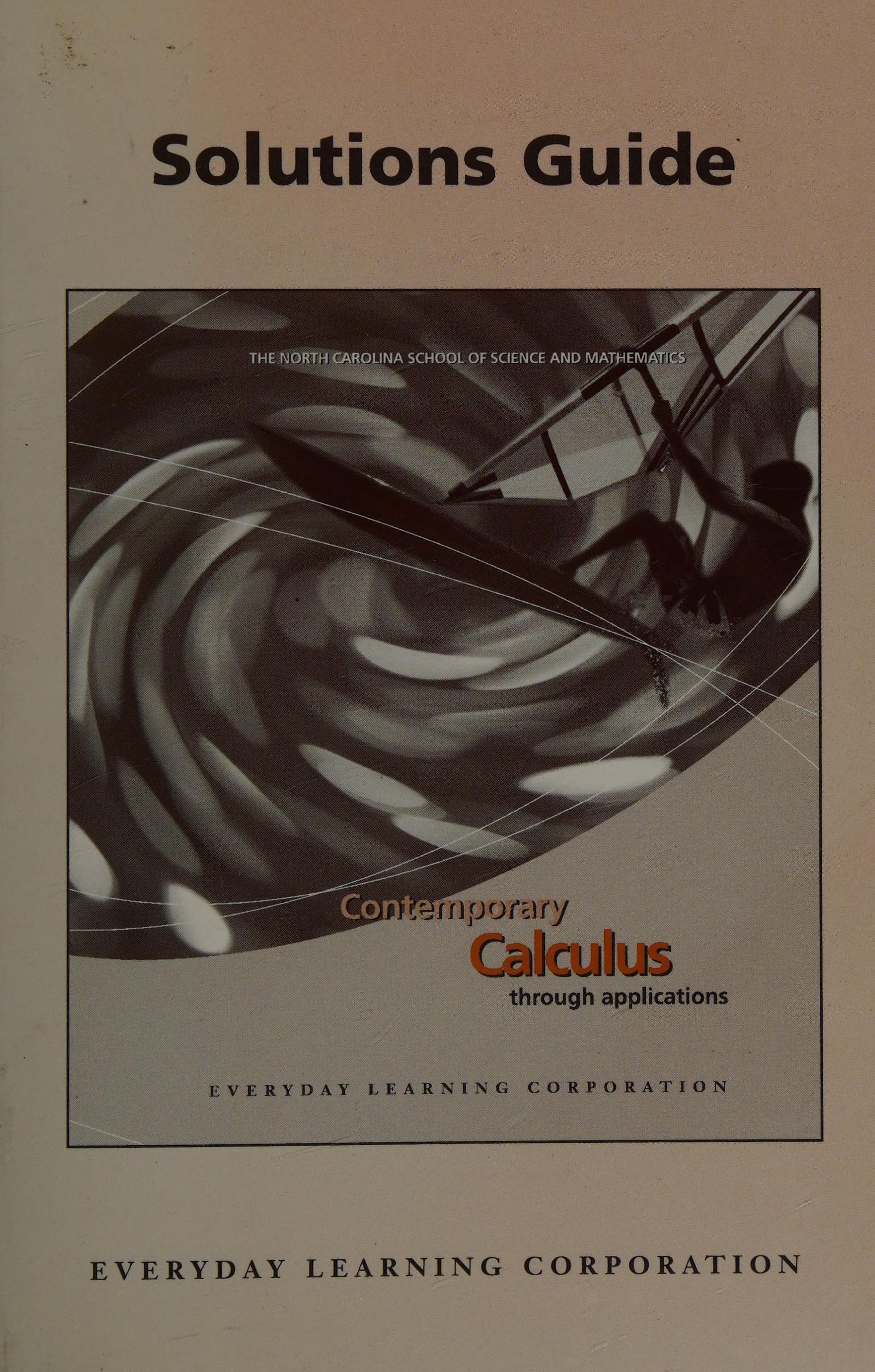 Contemporary Calculus Through Applications