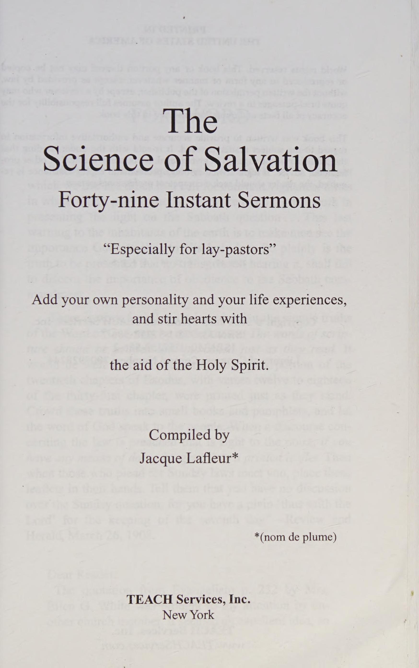 Science Of Salvation, The