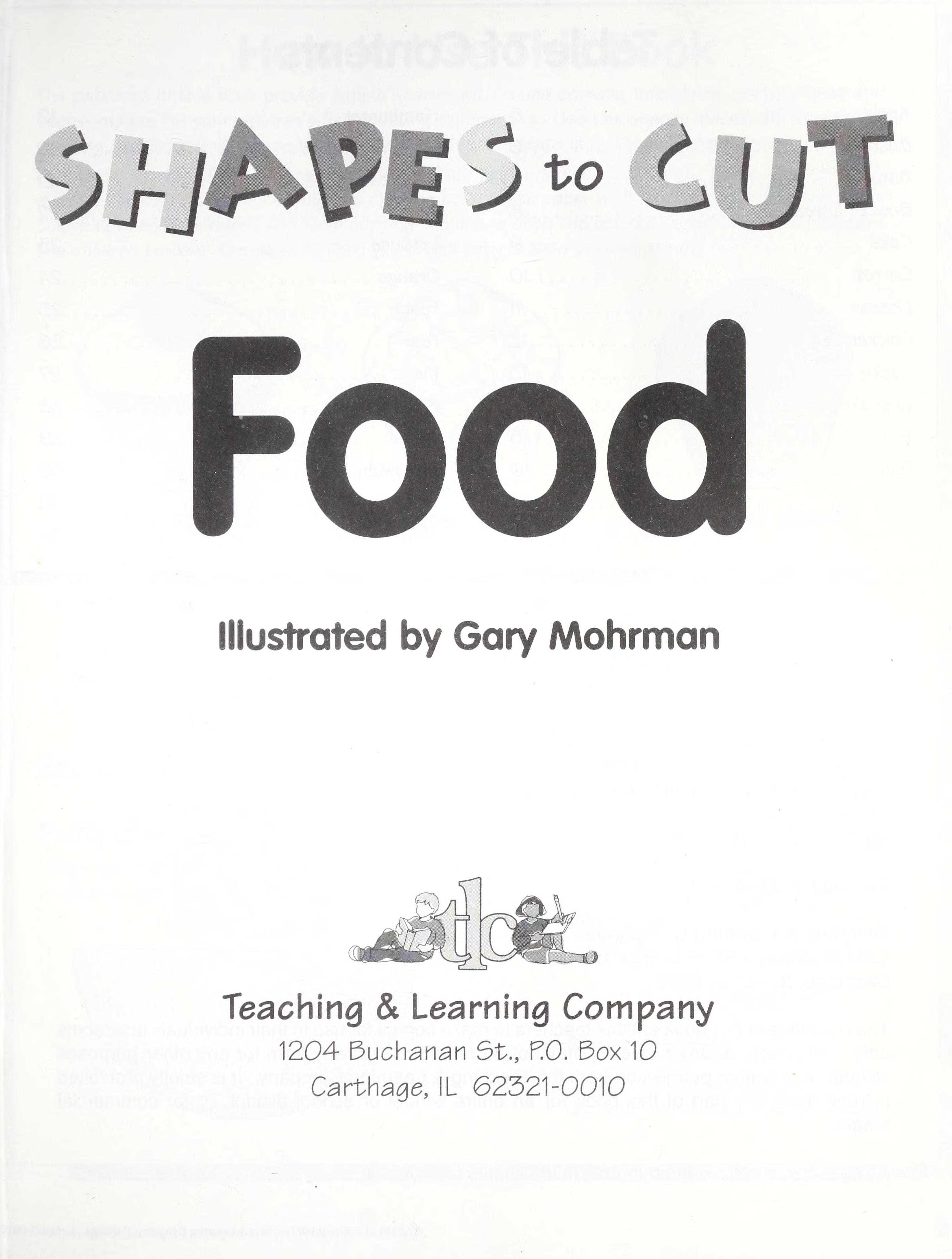Shapes To Cut, Food