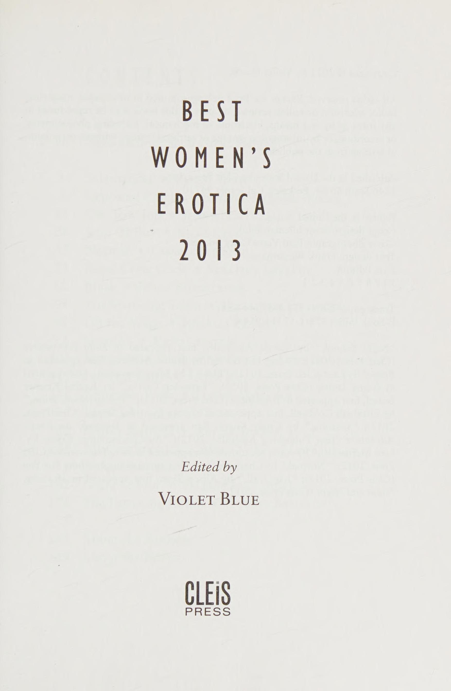 Best Women's Erotica 2013