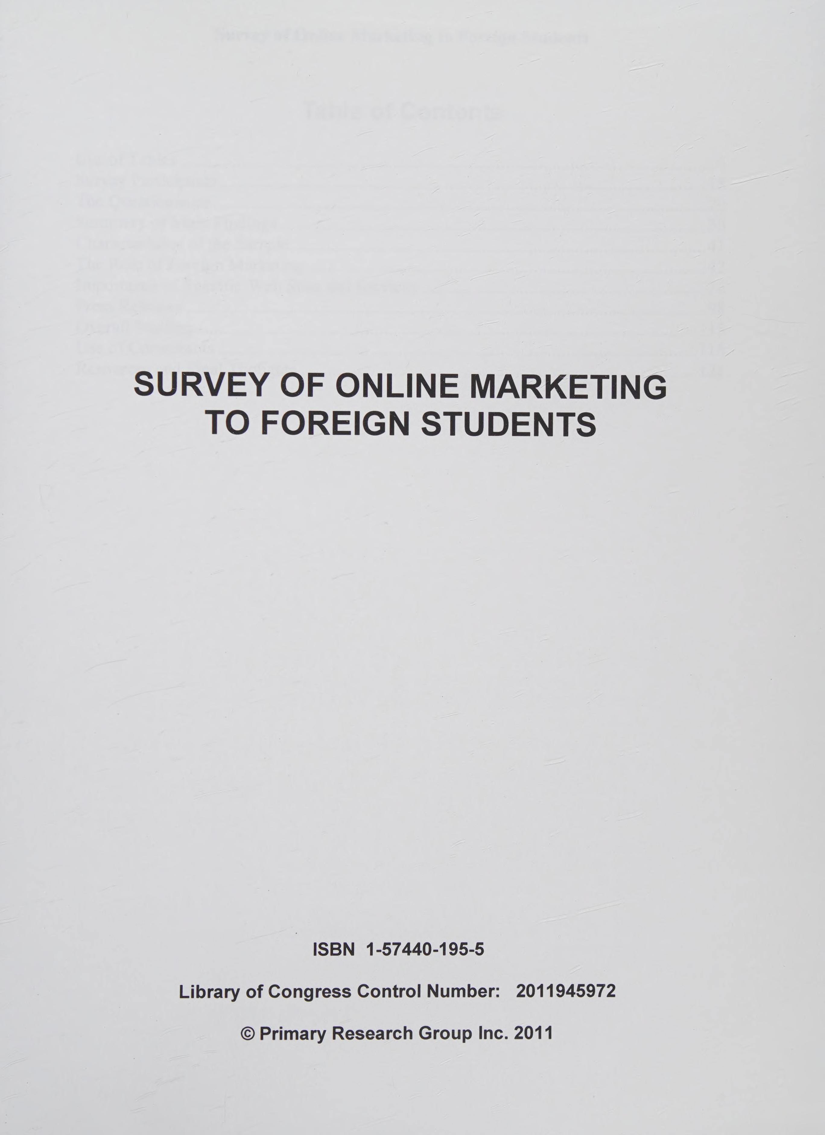 Survey of Online Marketing to Foreign Students