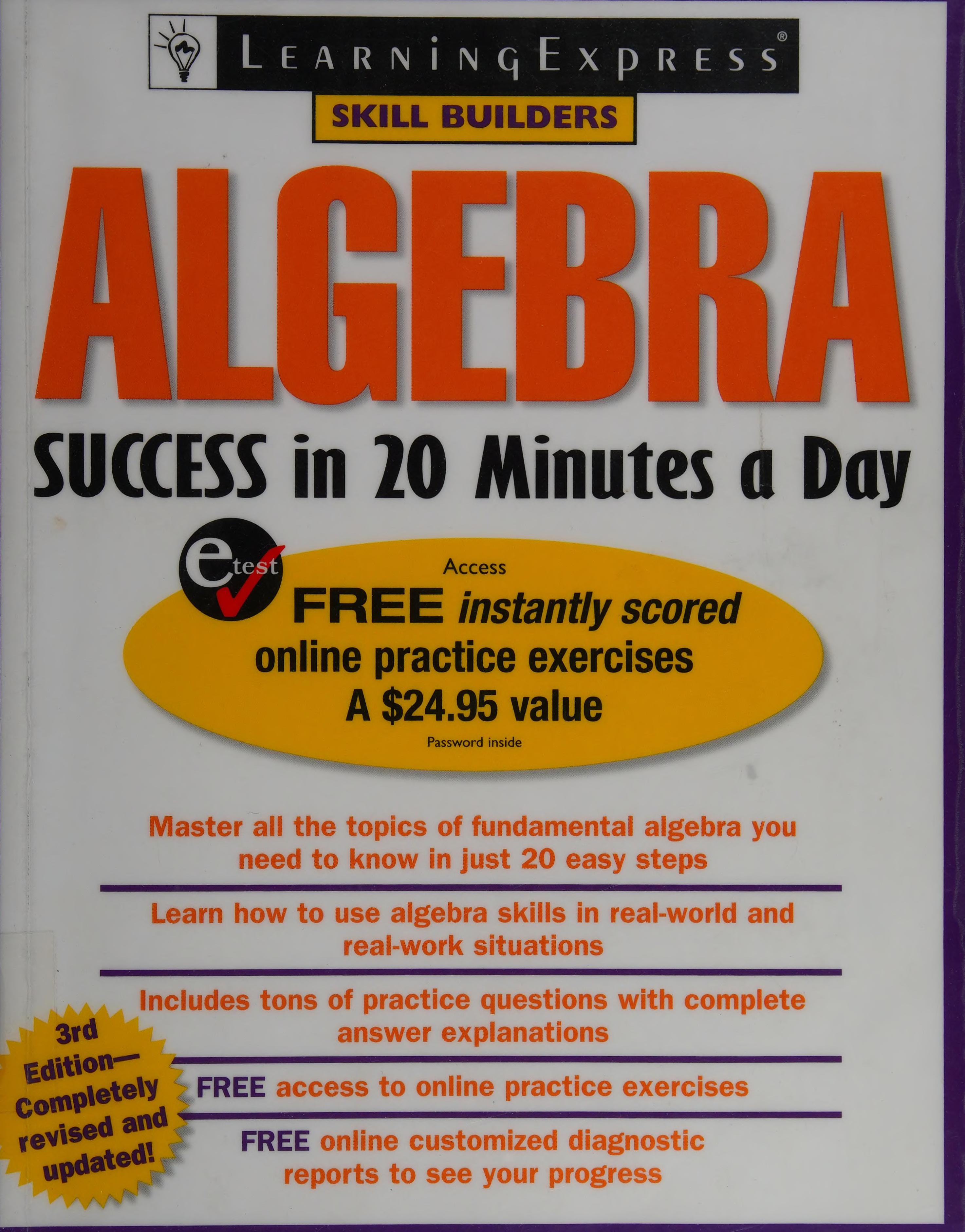 Algebra Success in 20 Minutes a Day