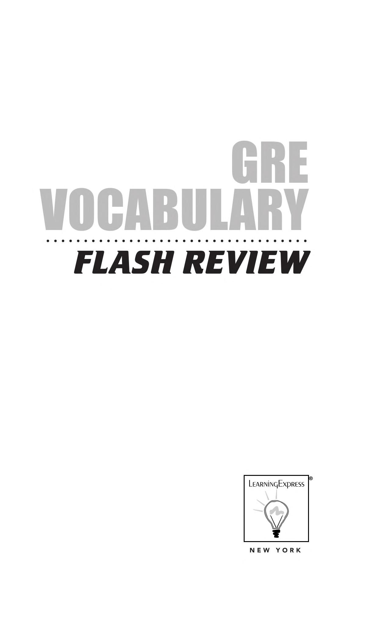 GRE Vocabulary Flash Review