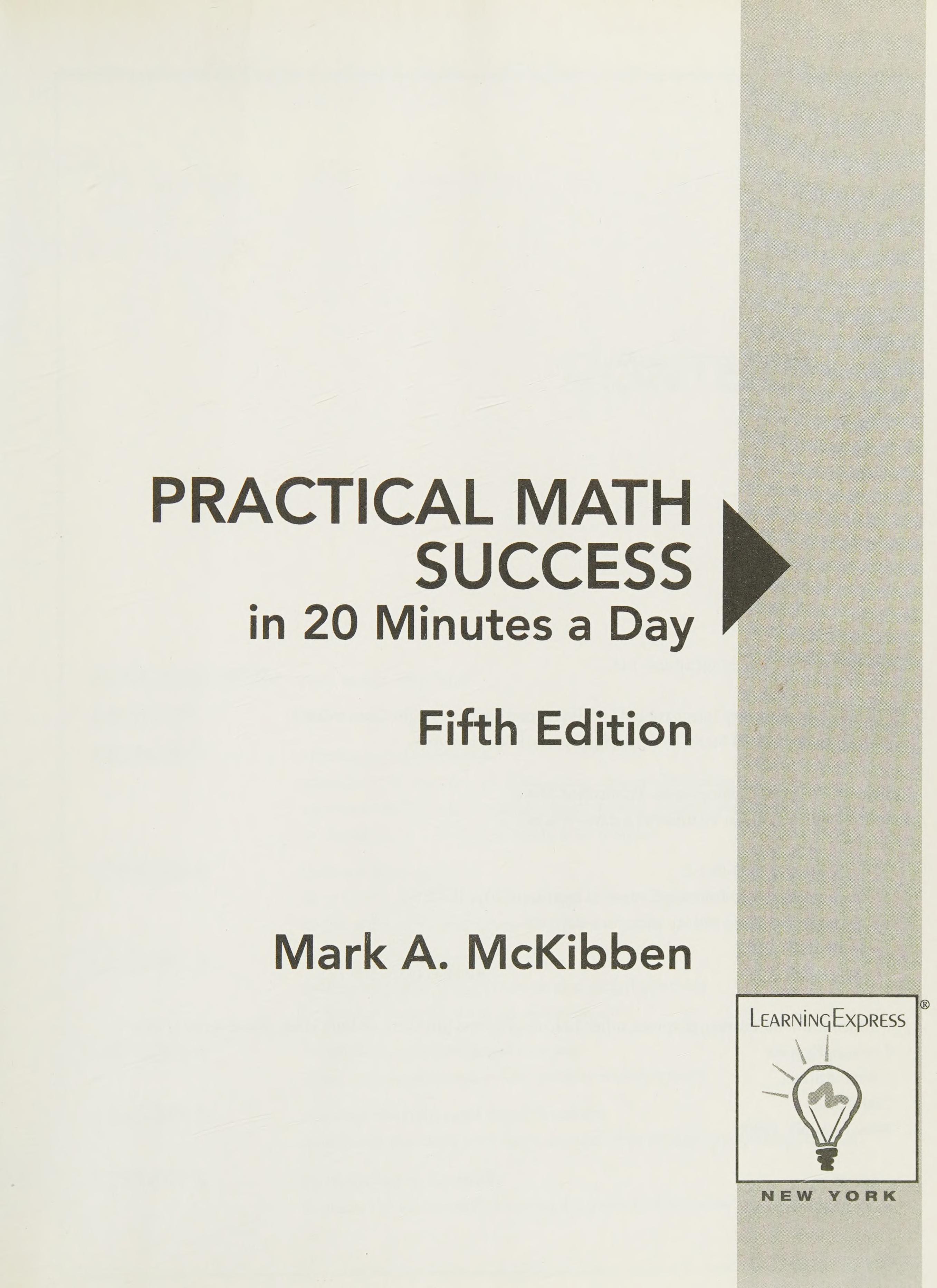 Practical Math Success in 20 Minutes a Day