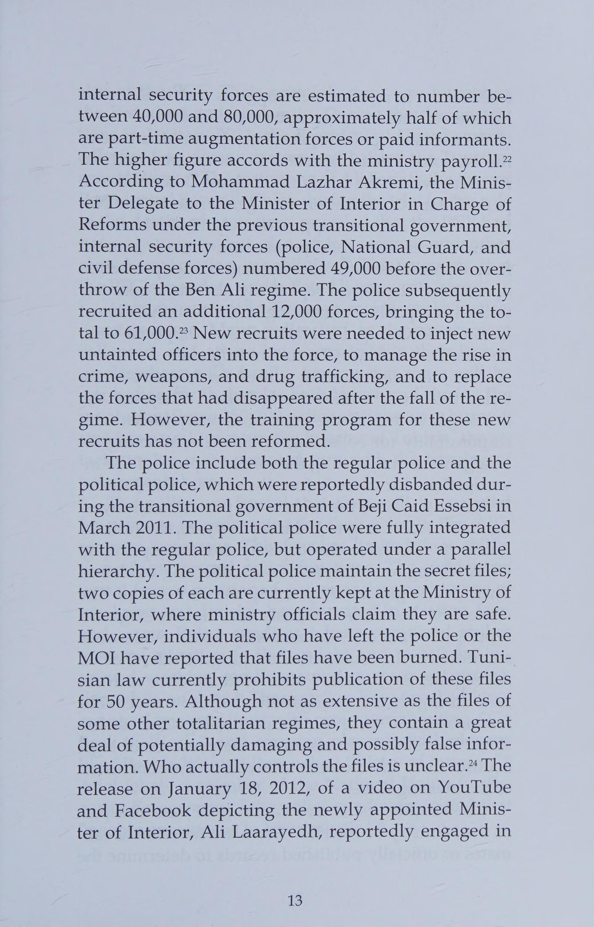 The Prospects For Security Sector Reform In Tunisia