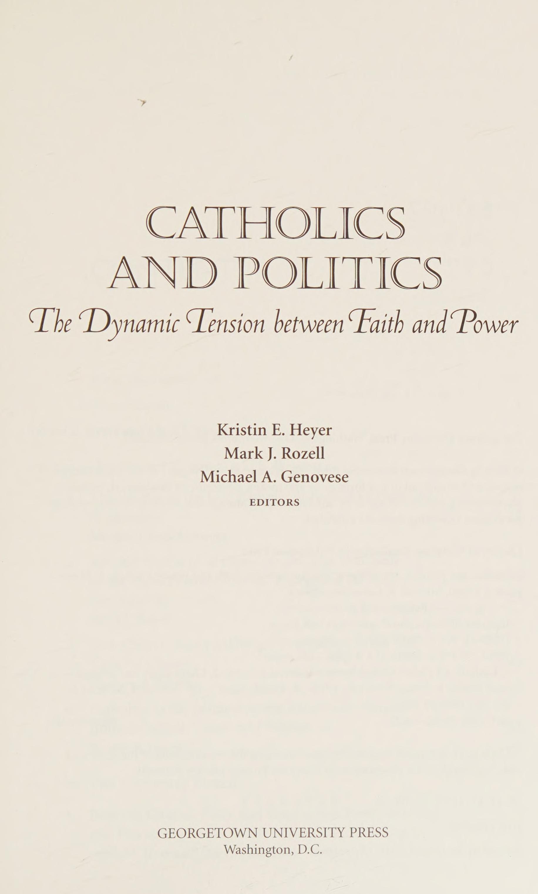 Catholics and politics