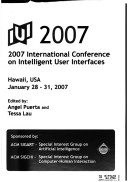 Iui 2007: 2007 International Conference On Intelligent User Interfaces: Hawaii, Usa, January 28-31, 2007