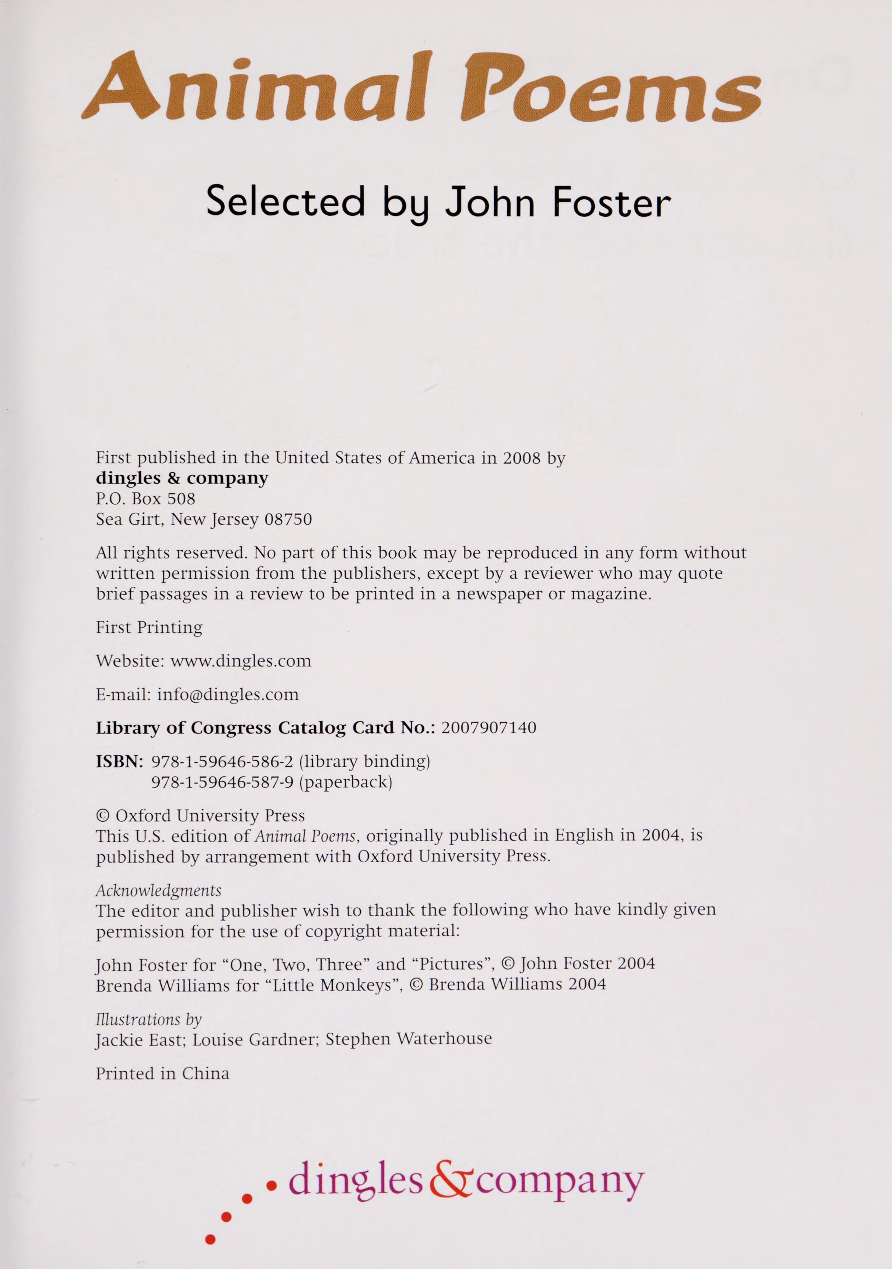 Animal Poems/Family Poems