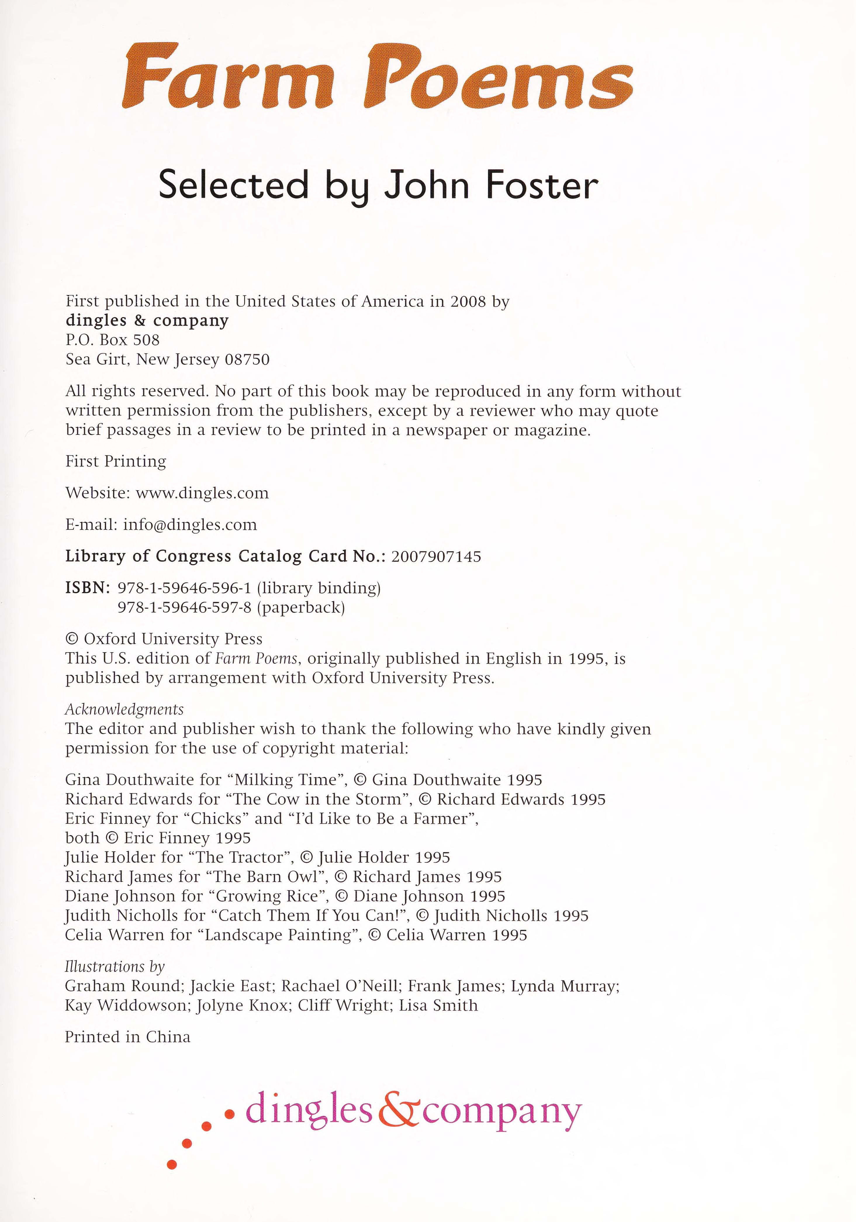 Farm Poems & Seasons Poems