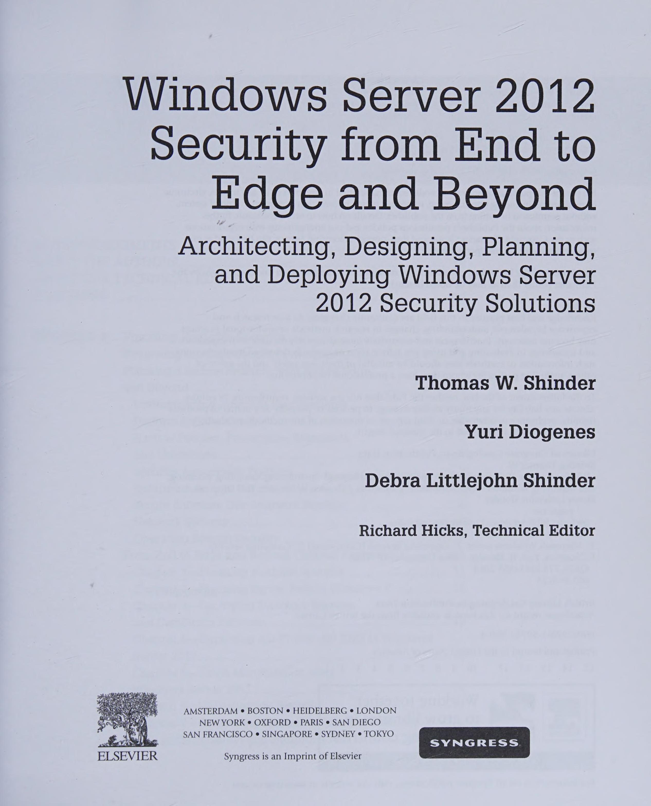 Windows Server 2012 Security from End to Edge and Beyond