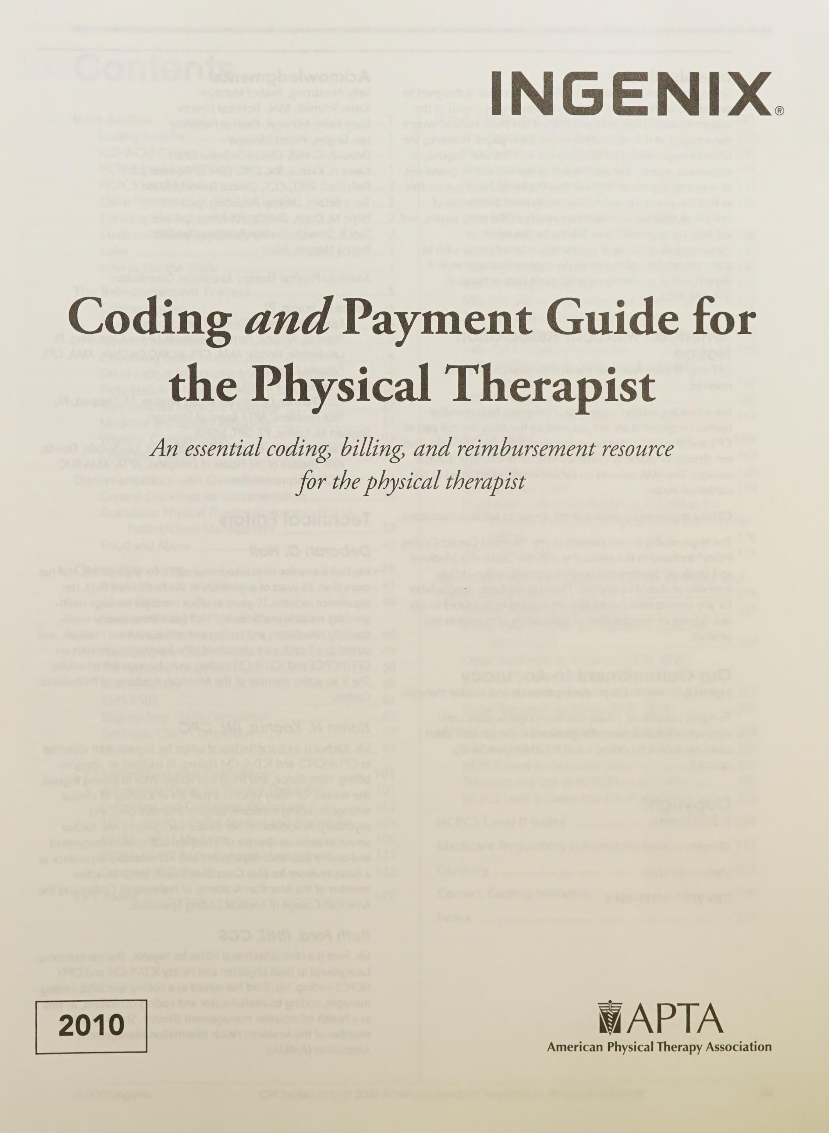 Coding and Payment Guide for the Physical Therapist 2010