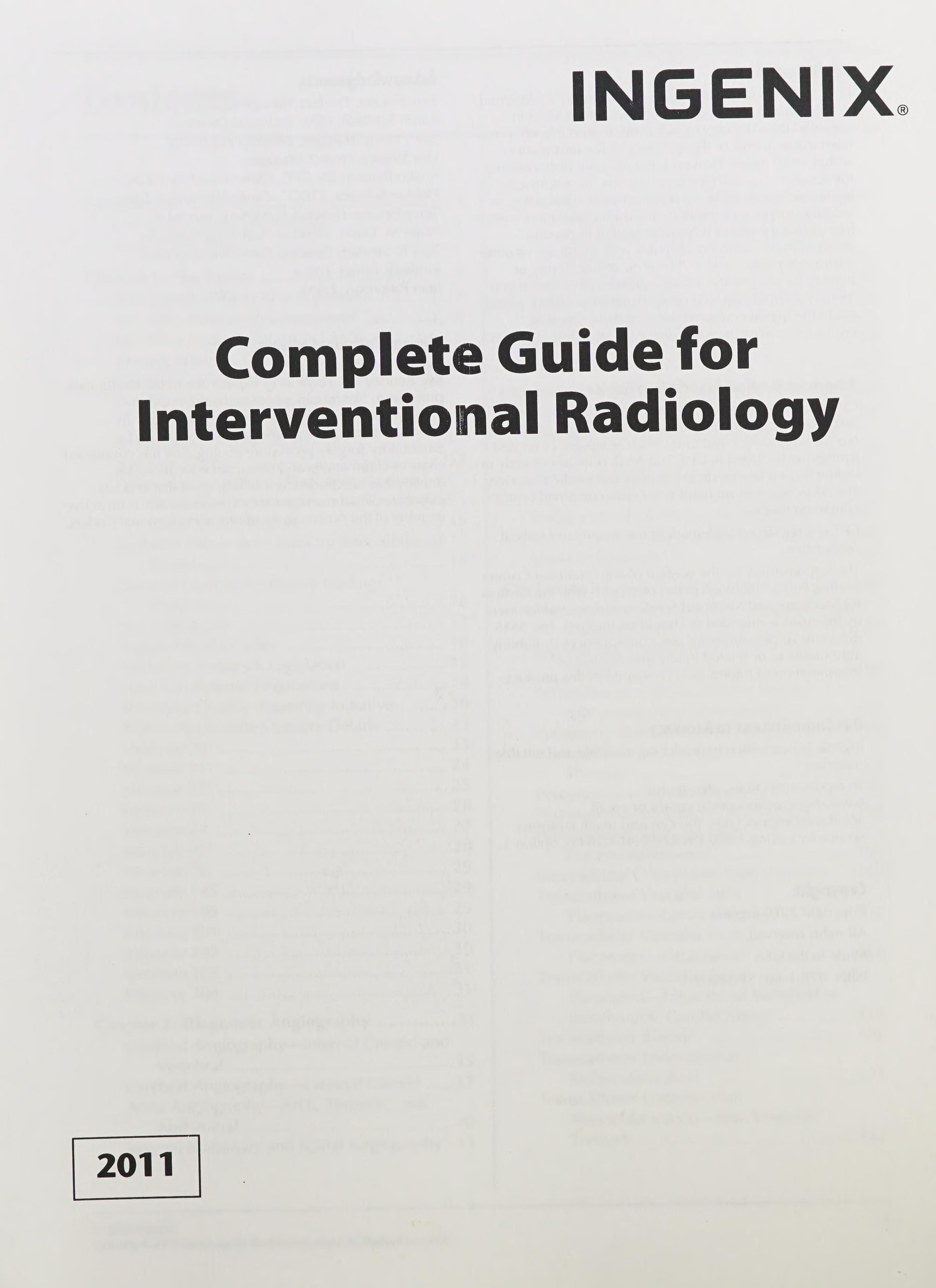 Complete Guide for Interventional Radiology 2011