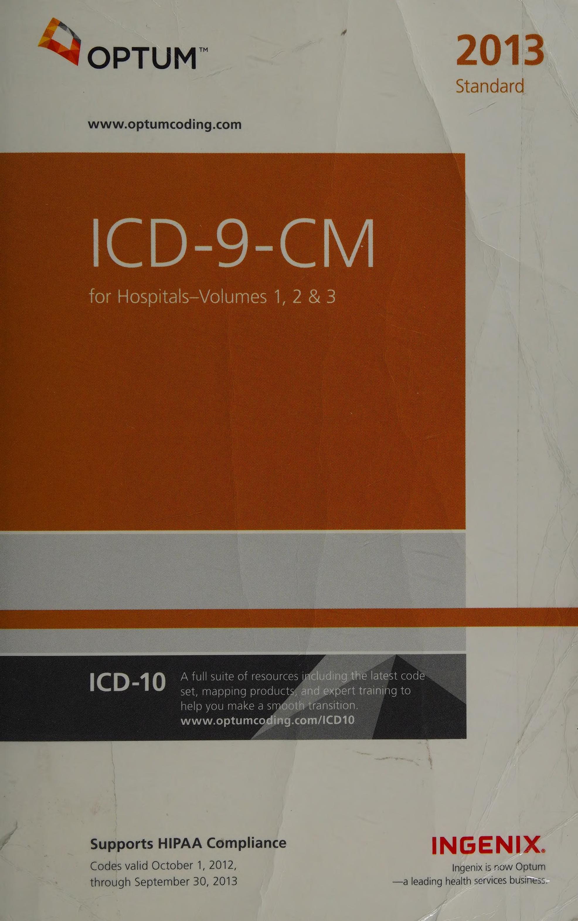 ICD-9-CM Standard for Hospitals, Volumes 1, 2, & 3 - 2013