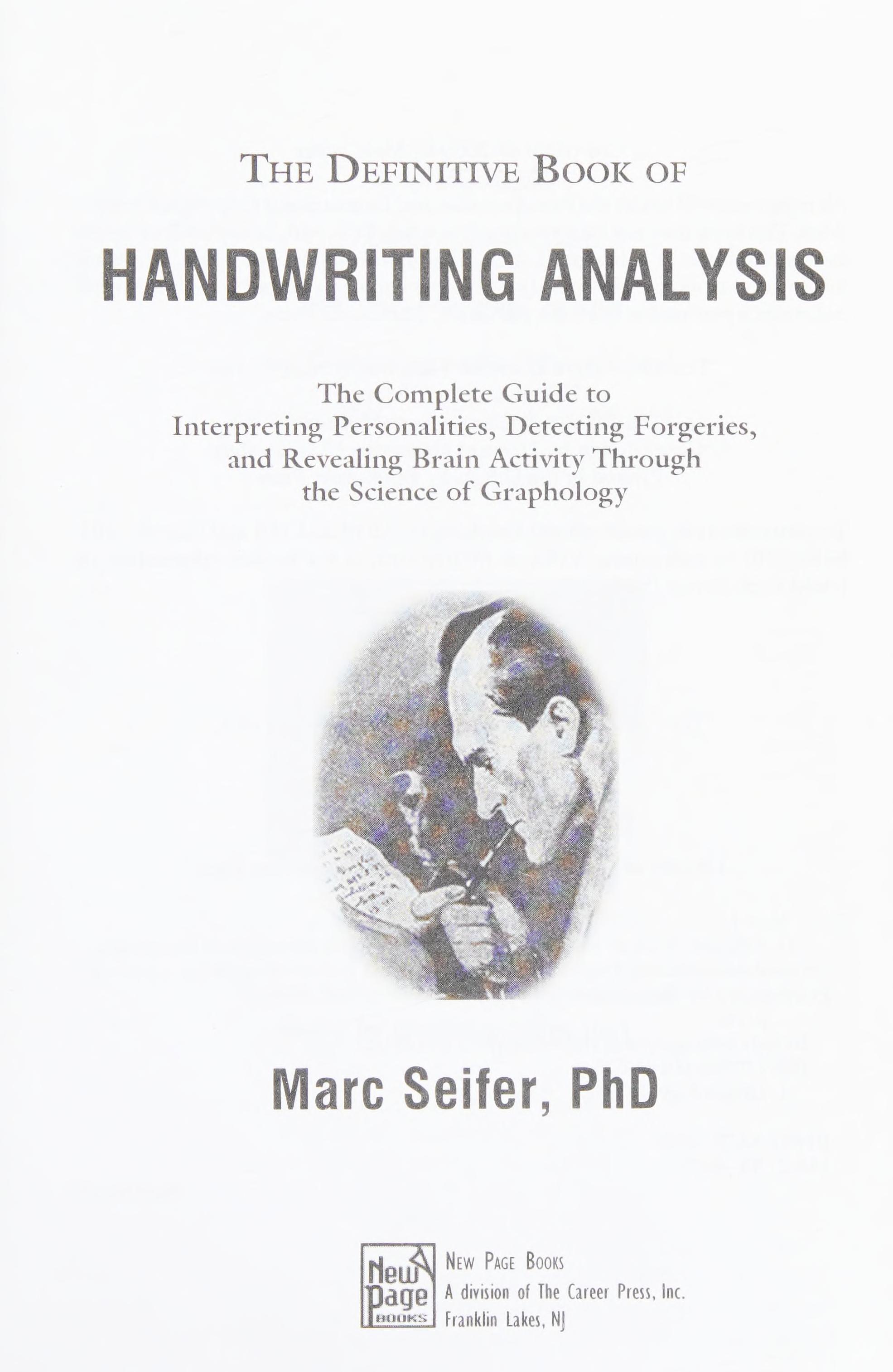 The Definitive Book Of Handwriting Analysis