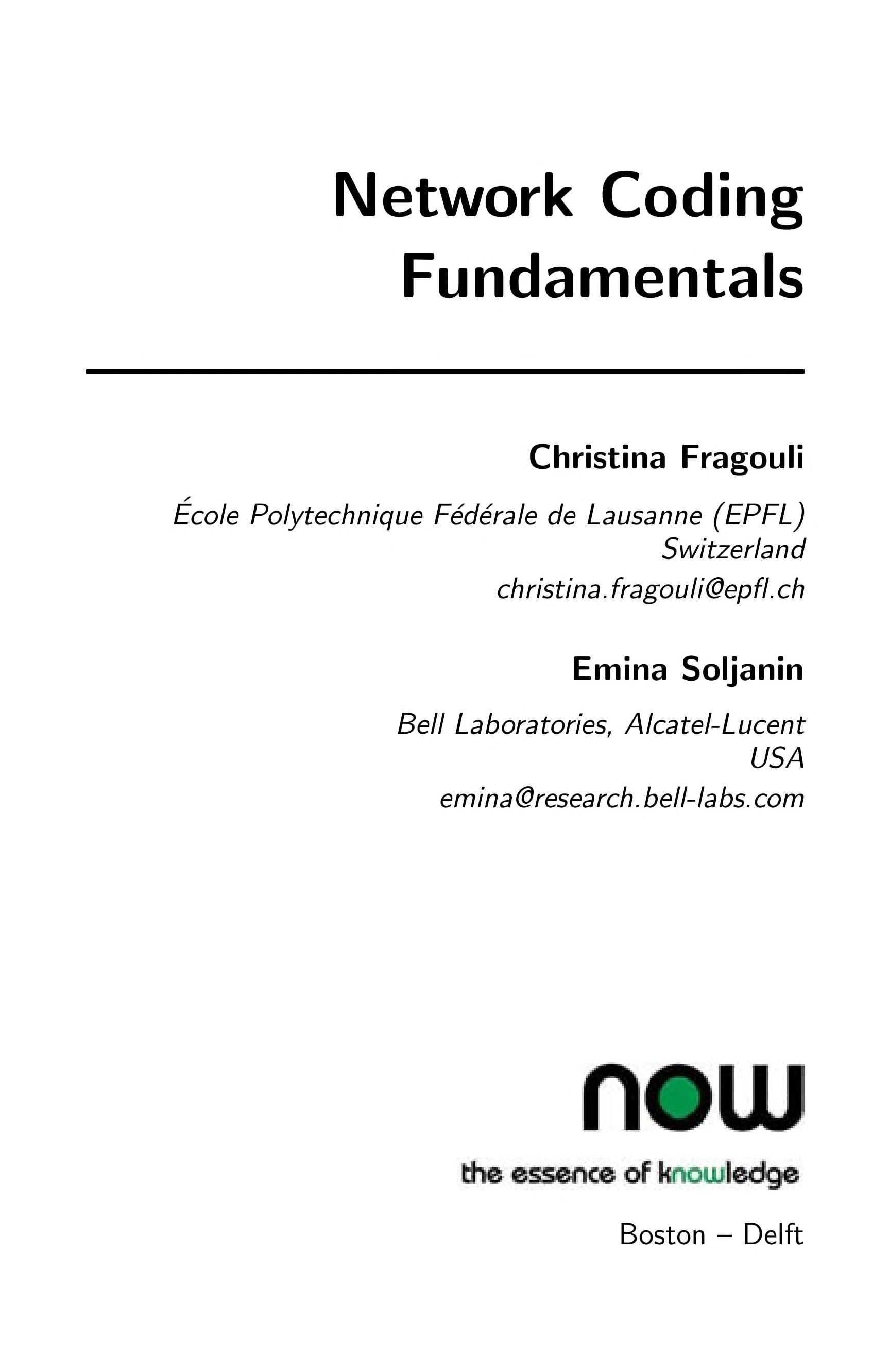 Network Coding Fundamentals
