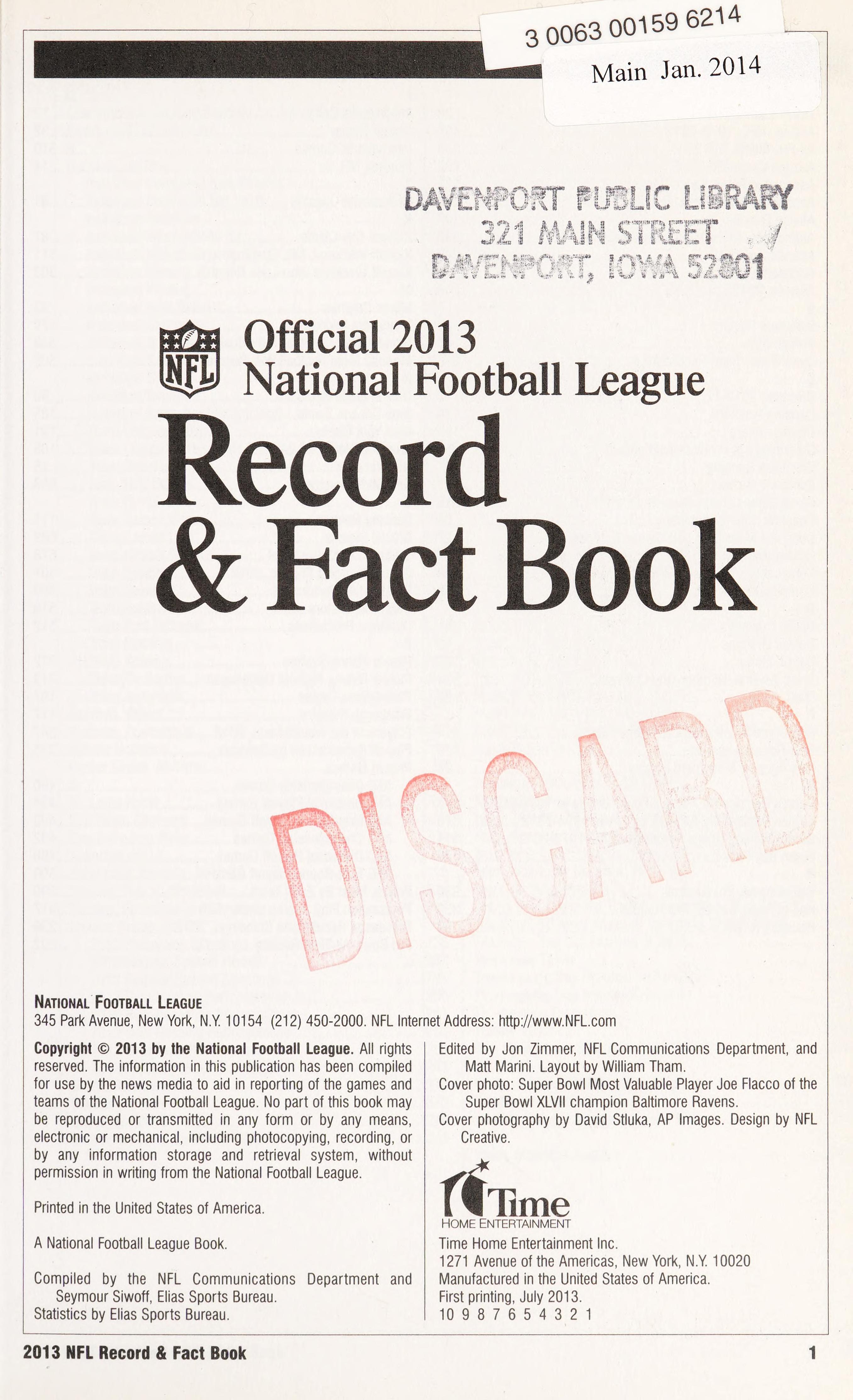 NFL Record & Fact Book 2013