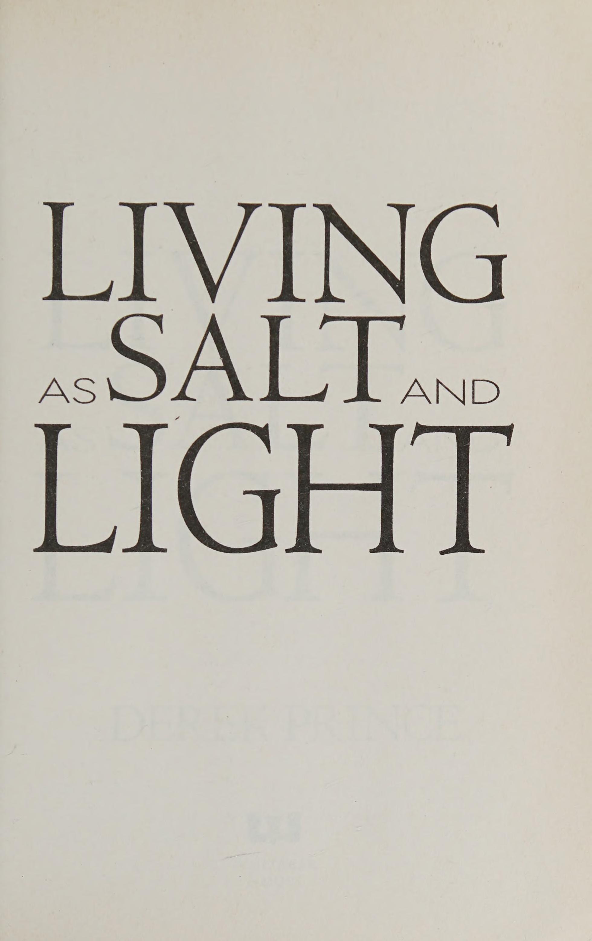 Living as Salt and Light