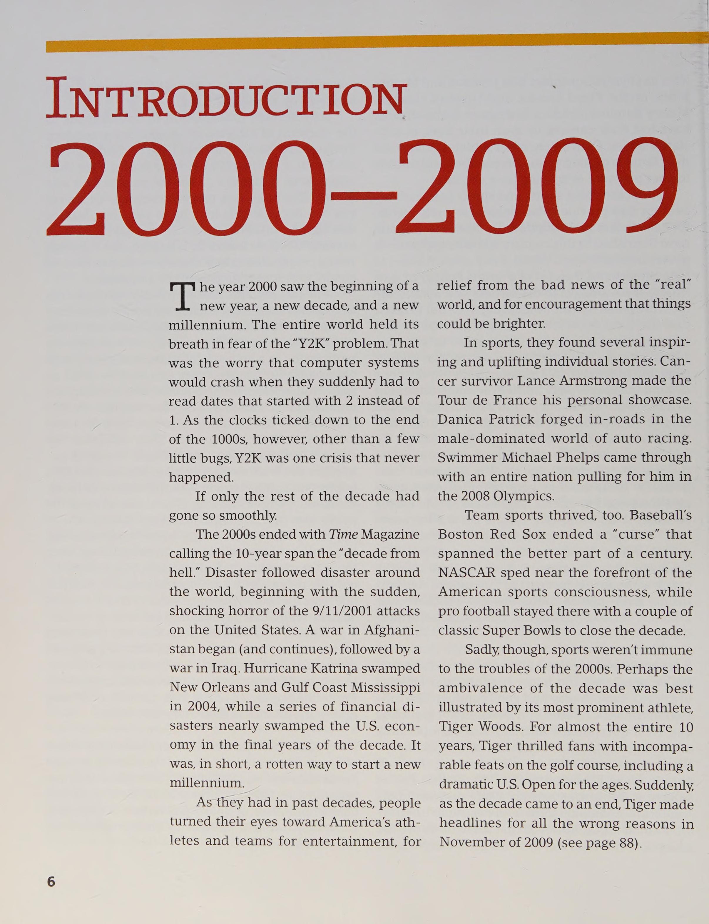 Sports in America 2000 2009