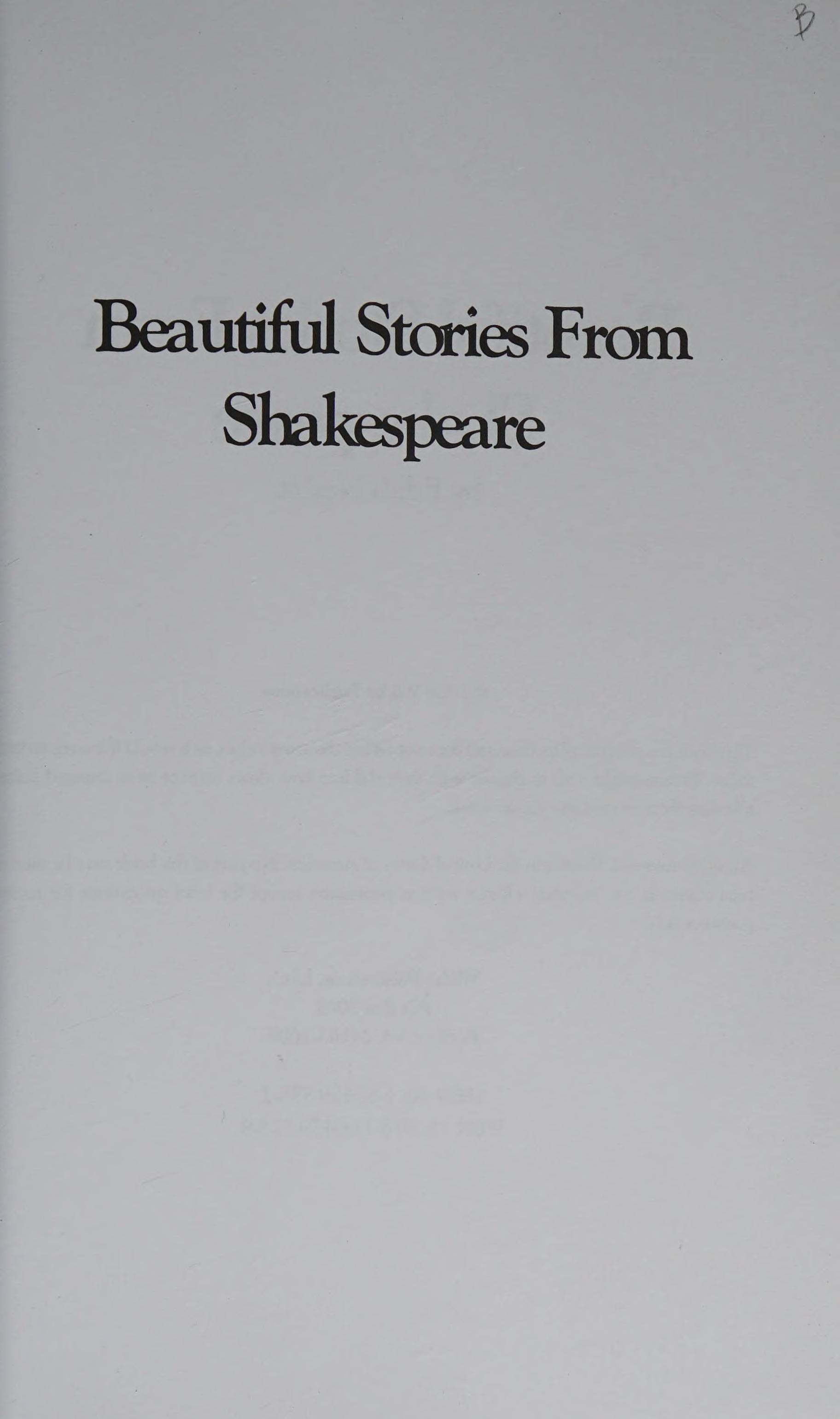 Beautiful Stories from Shakespeare