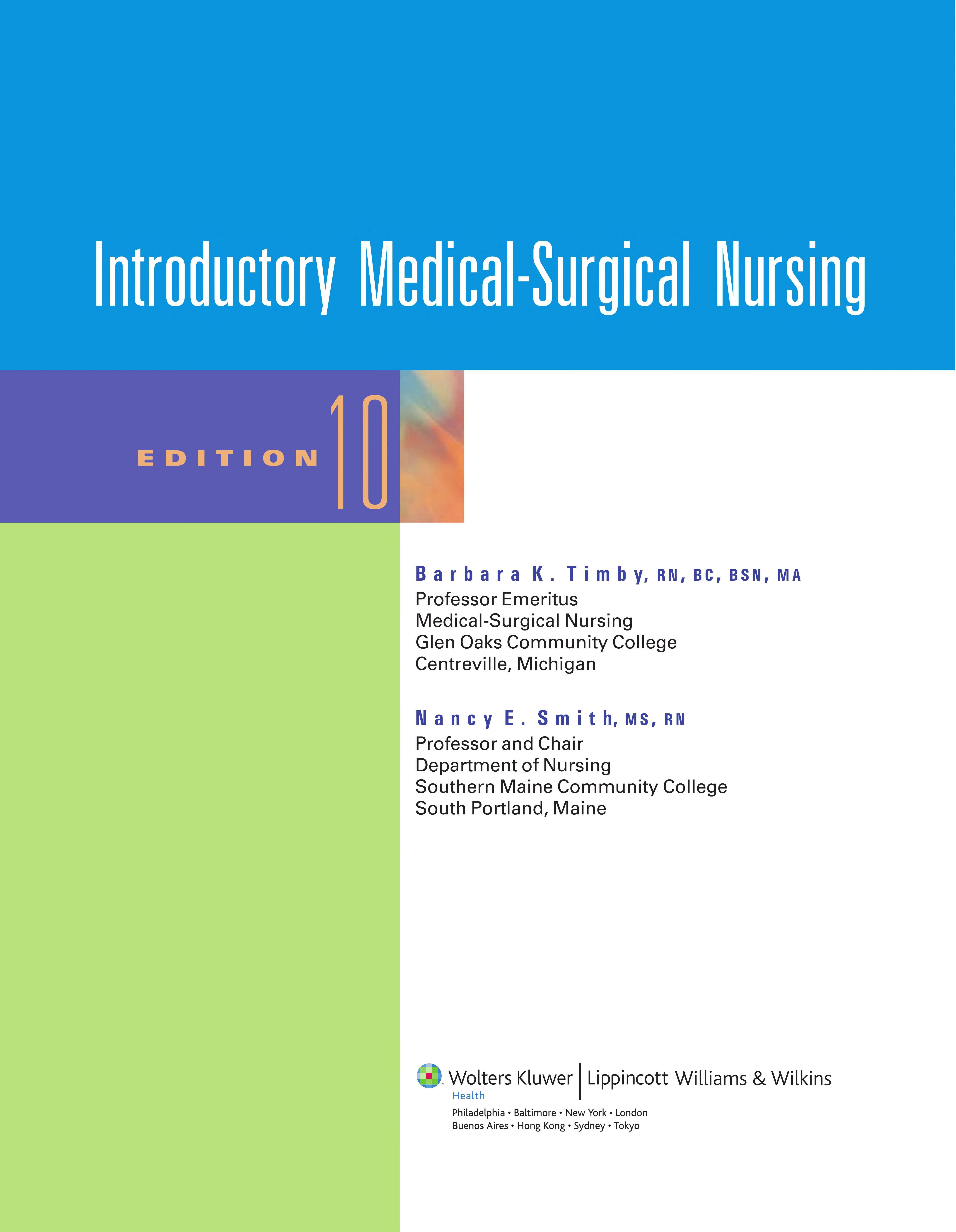 Introductory medical surgical nursing