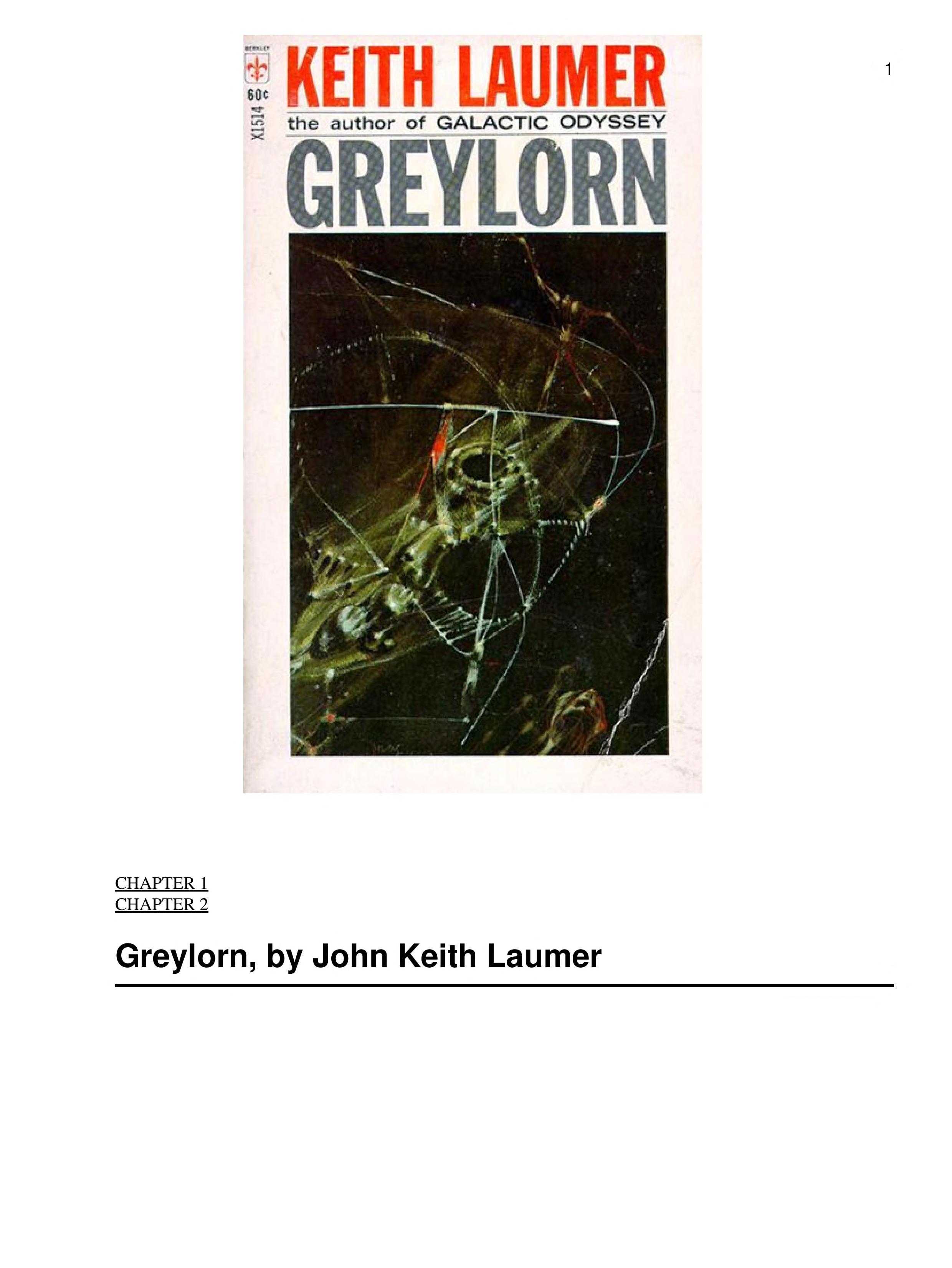 Greylorn by Keith Laumer, Science Fiction, Adventure, Fantasy, Space Opera