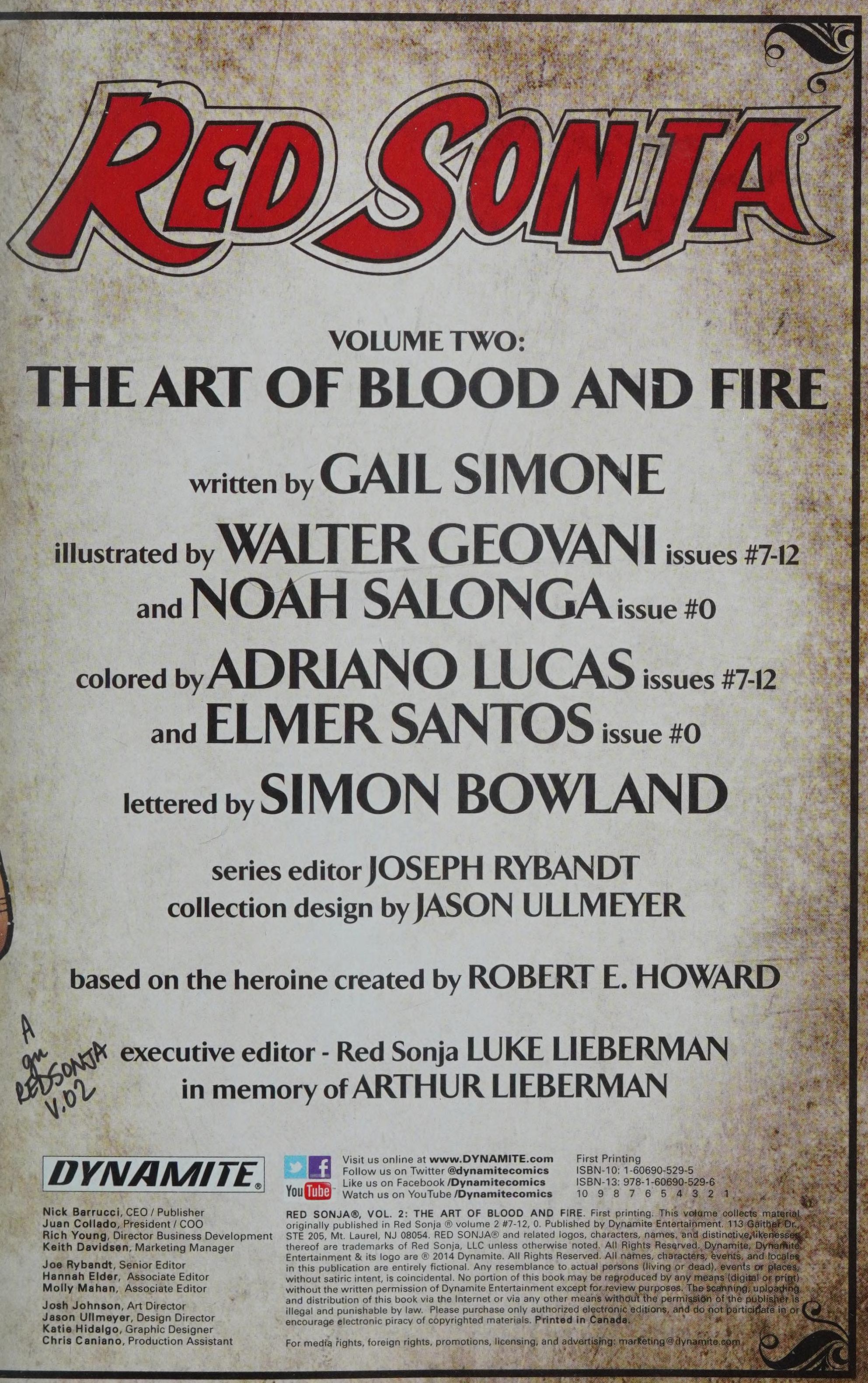 Red Sonja Gail Simone Volume 2