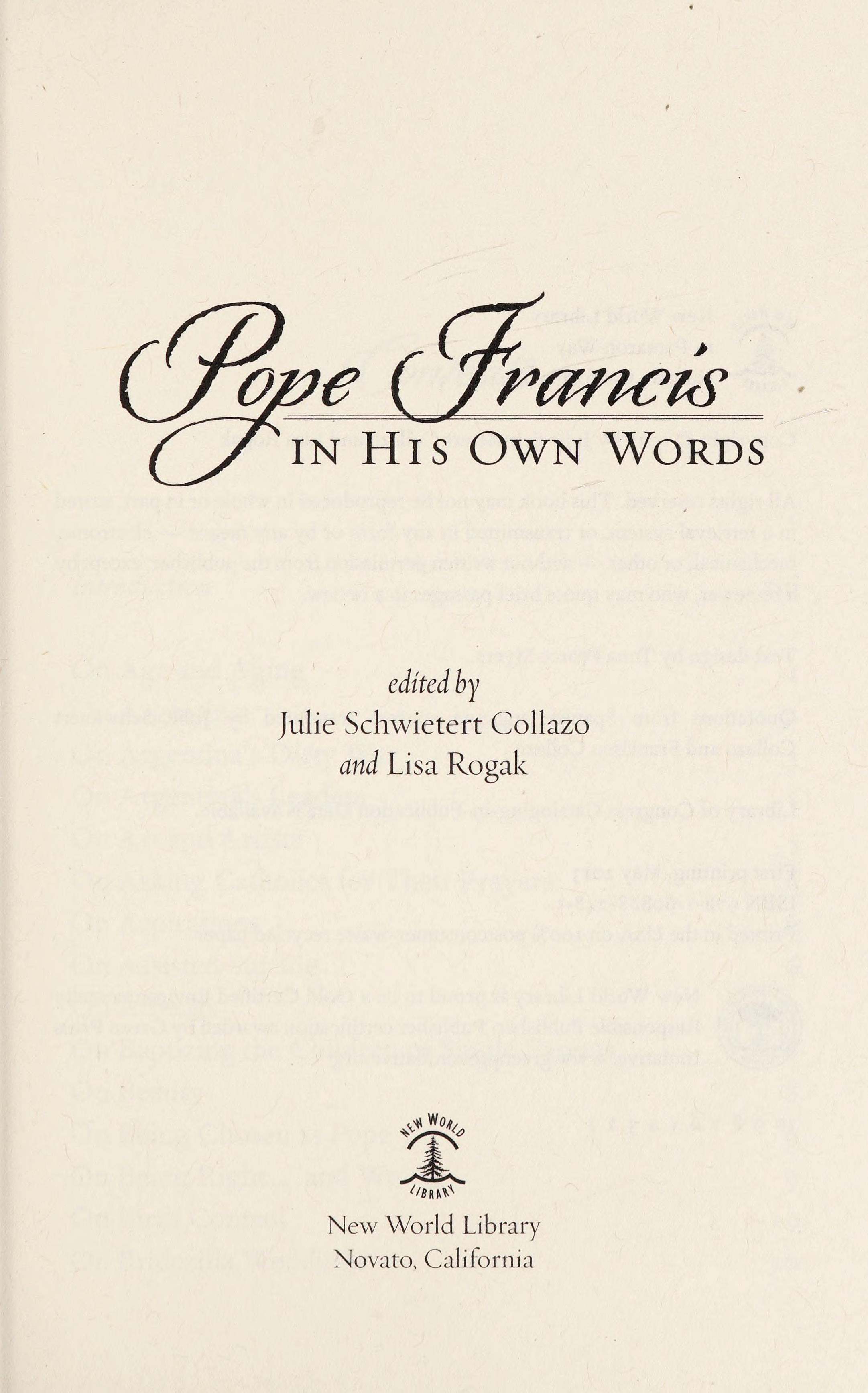Pope Francis in His Own Words