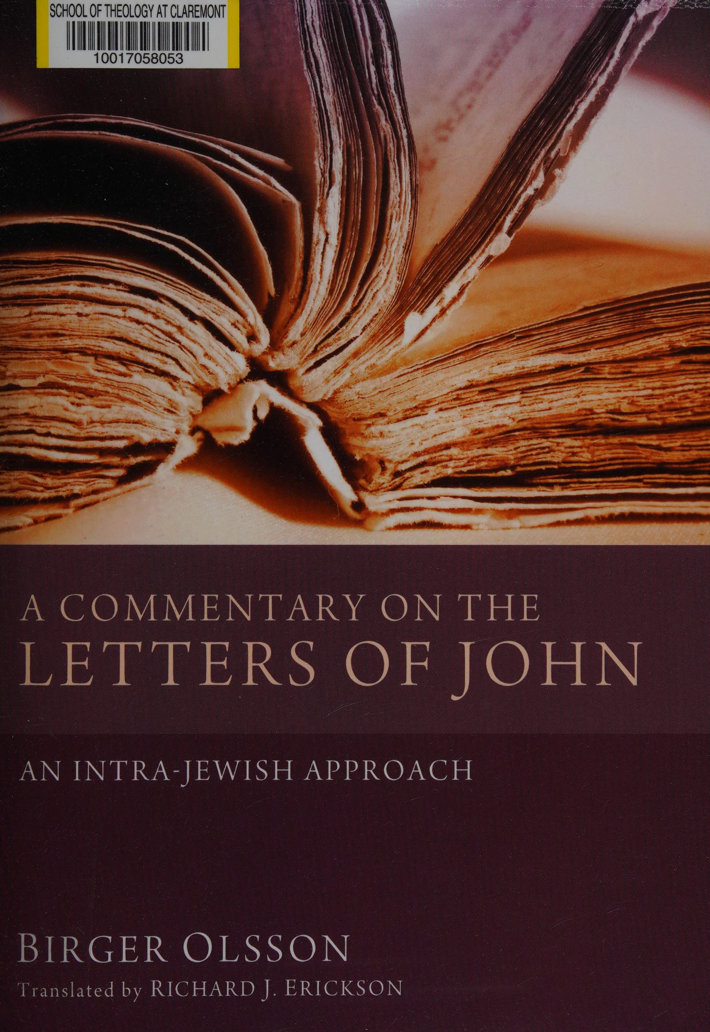 A Commentary On The Letters Of John: An Intra-Jewish Approach