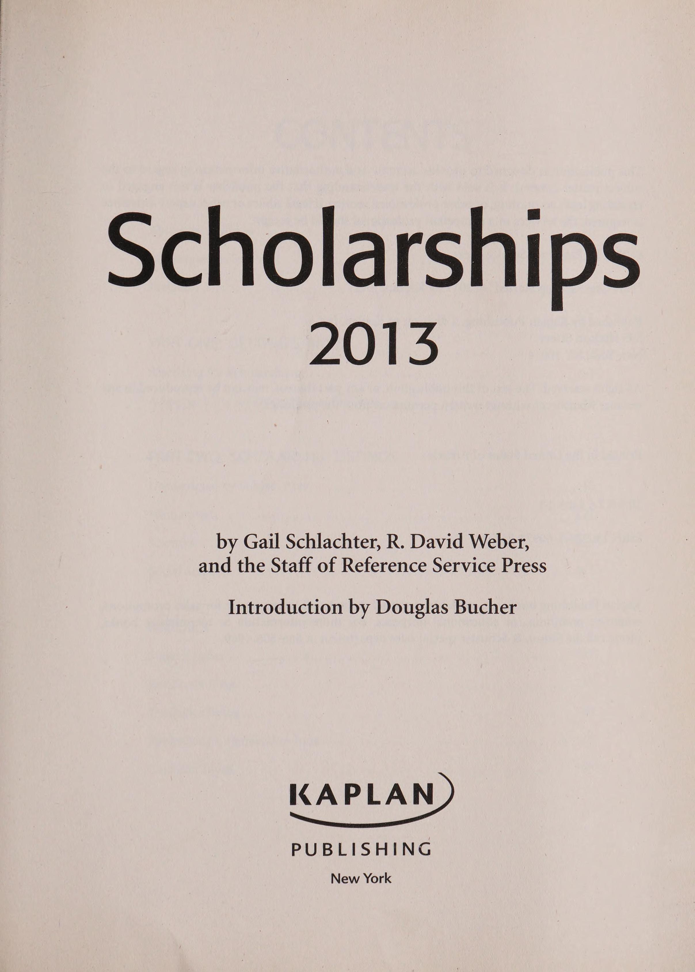Kaplan Scholarships 2013