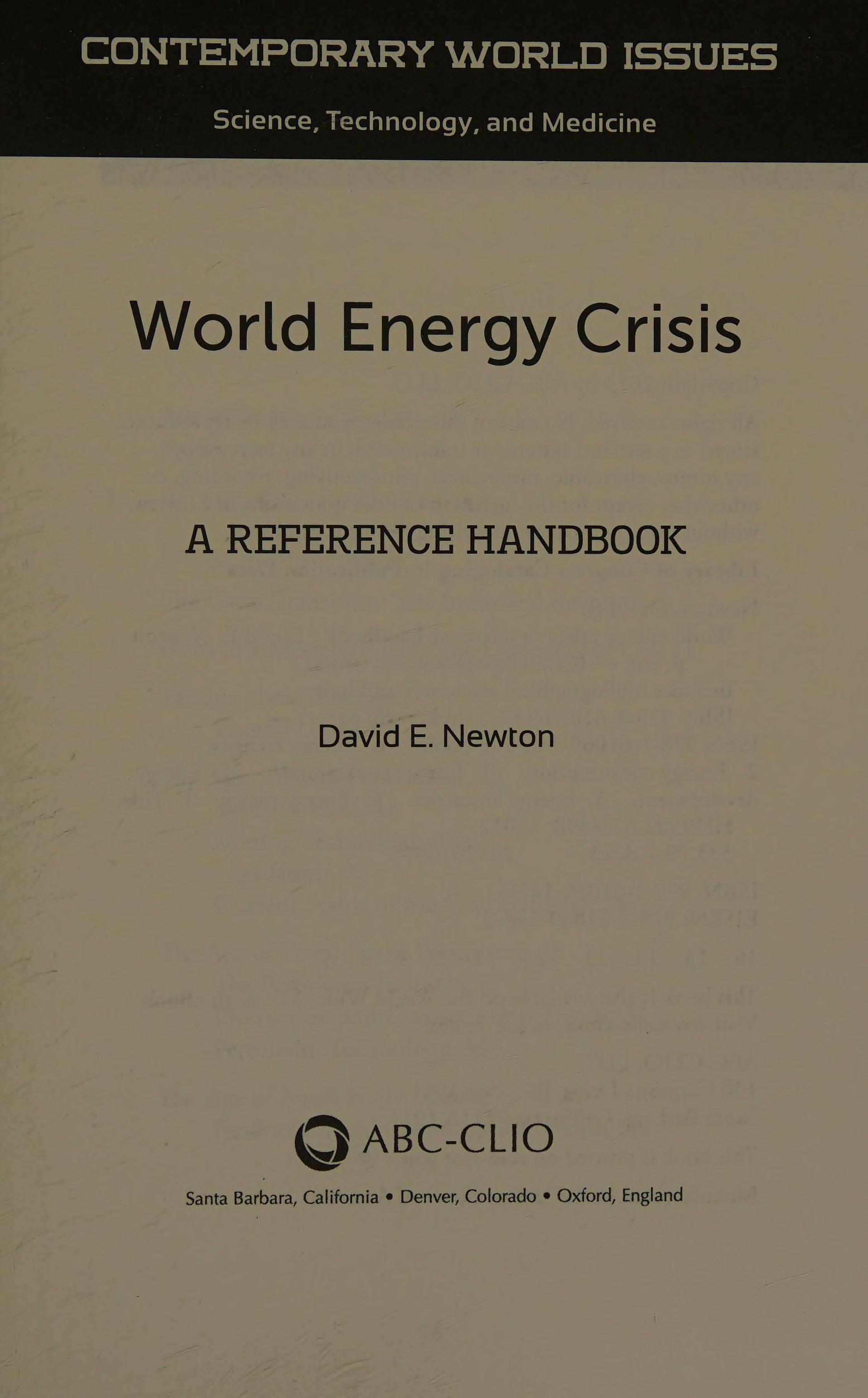 World Energy Crisis
