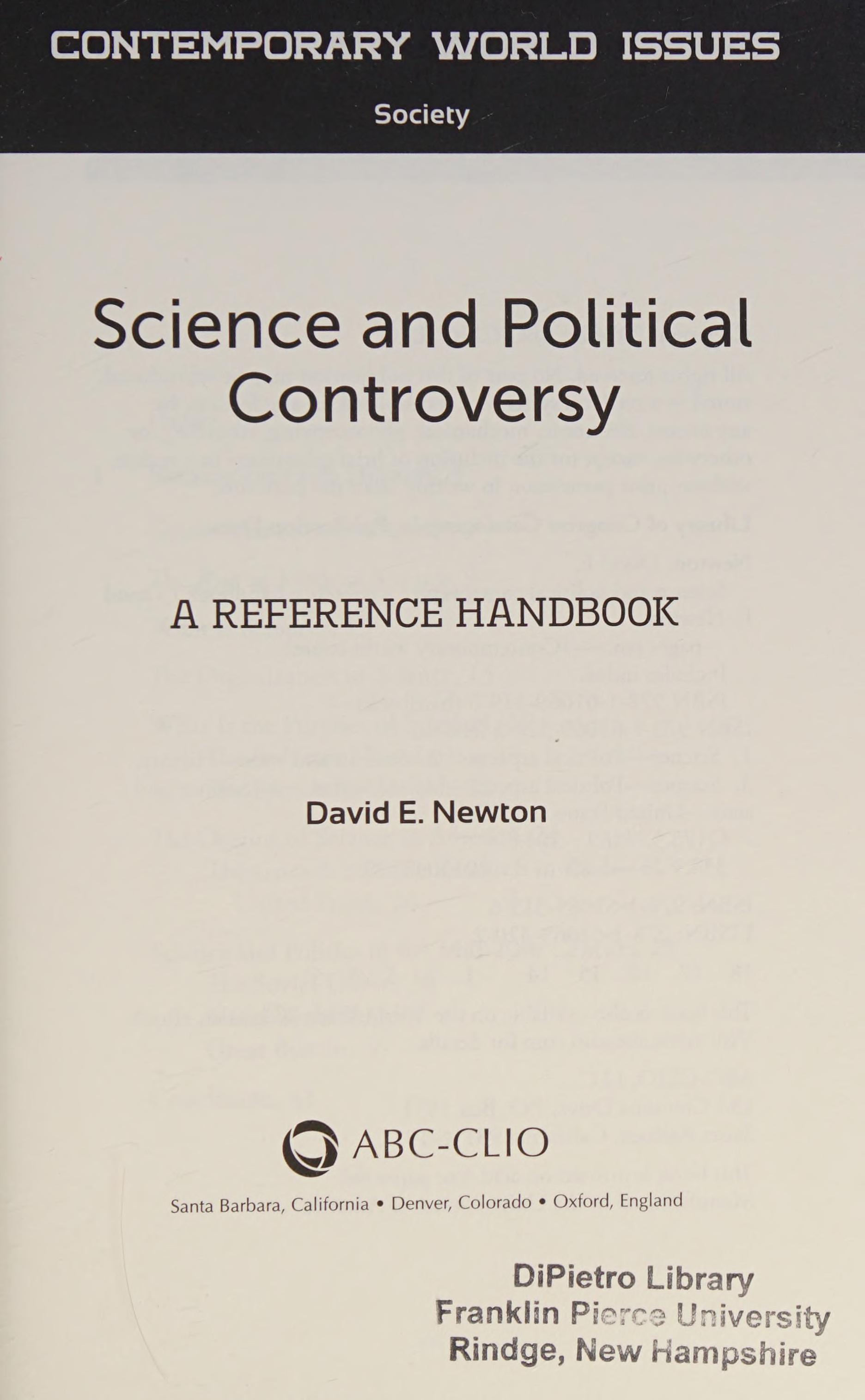 Science and Political Controversy