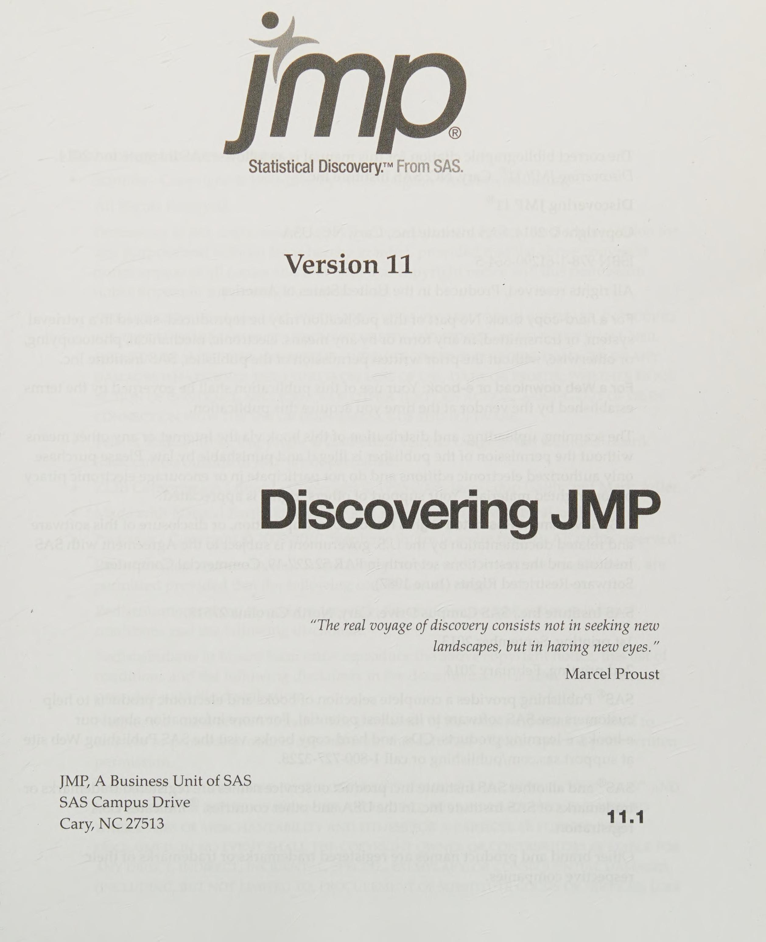 Discovering JMP 11